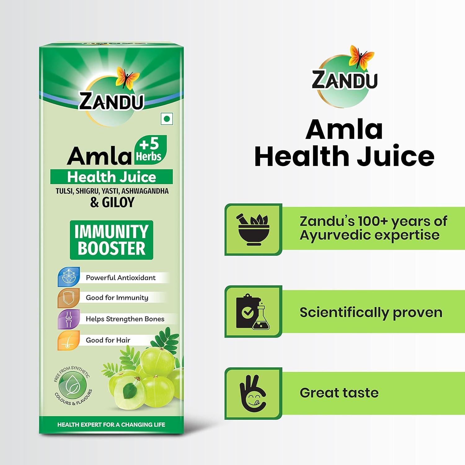 Zandu Jugo Puro de Amla 1L | Bebida Natural Vitamina C