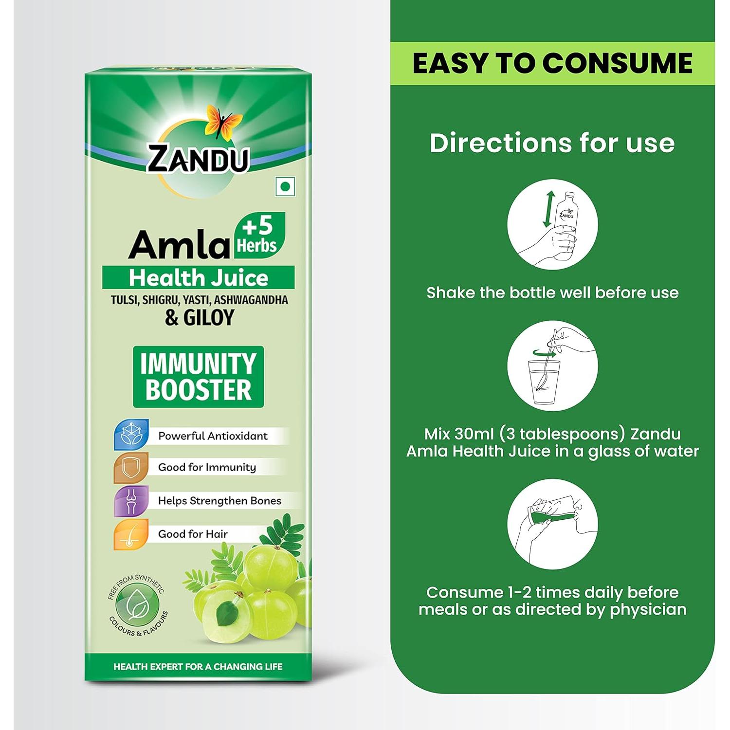 Zandu Jugo Puro de Amla 1L | Bebida Natural Vitamina C
