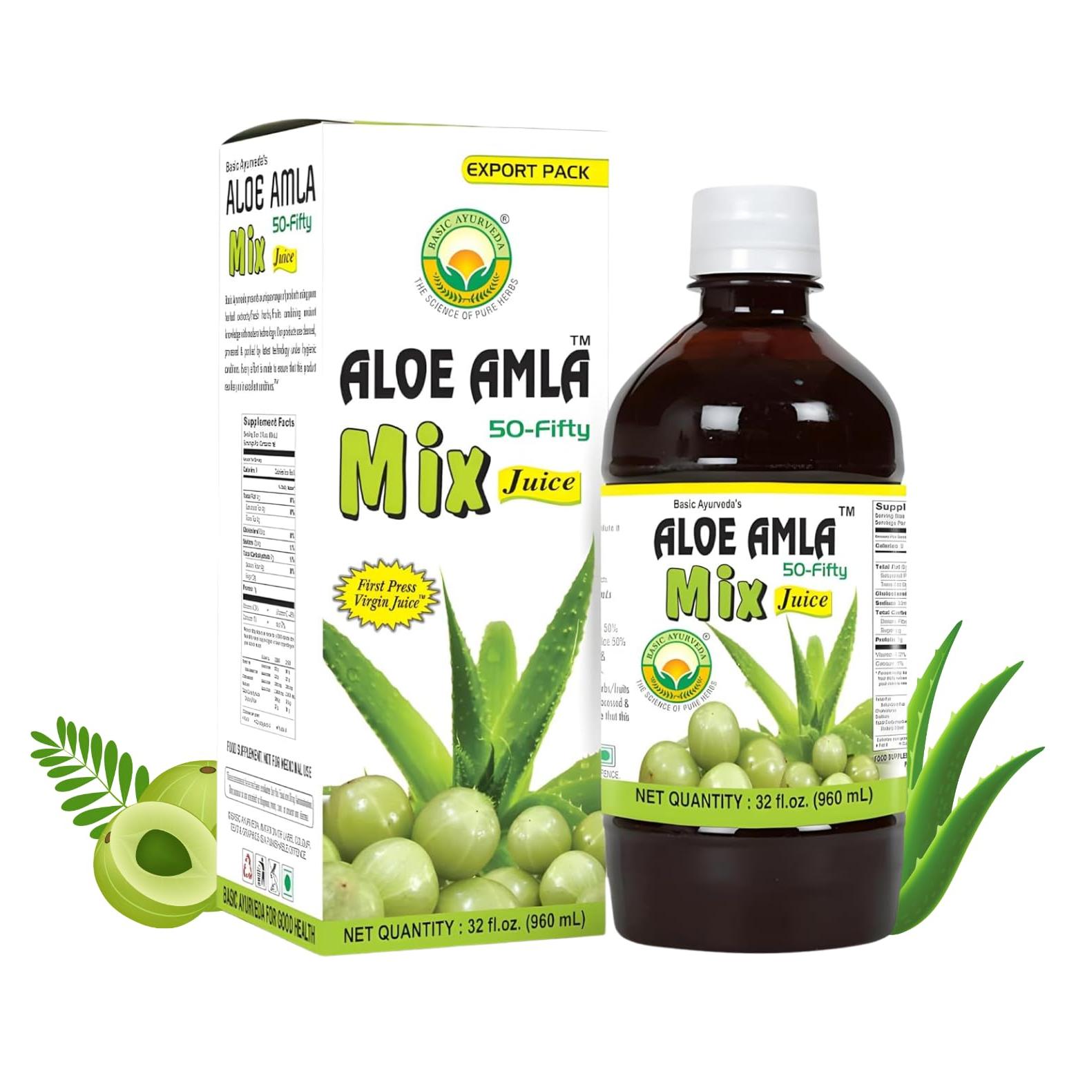 Jugo de Aloe Vera y Amla Ayurveda Básico 960ml Sin Azúcar