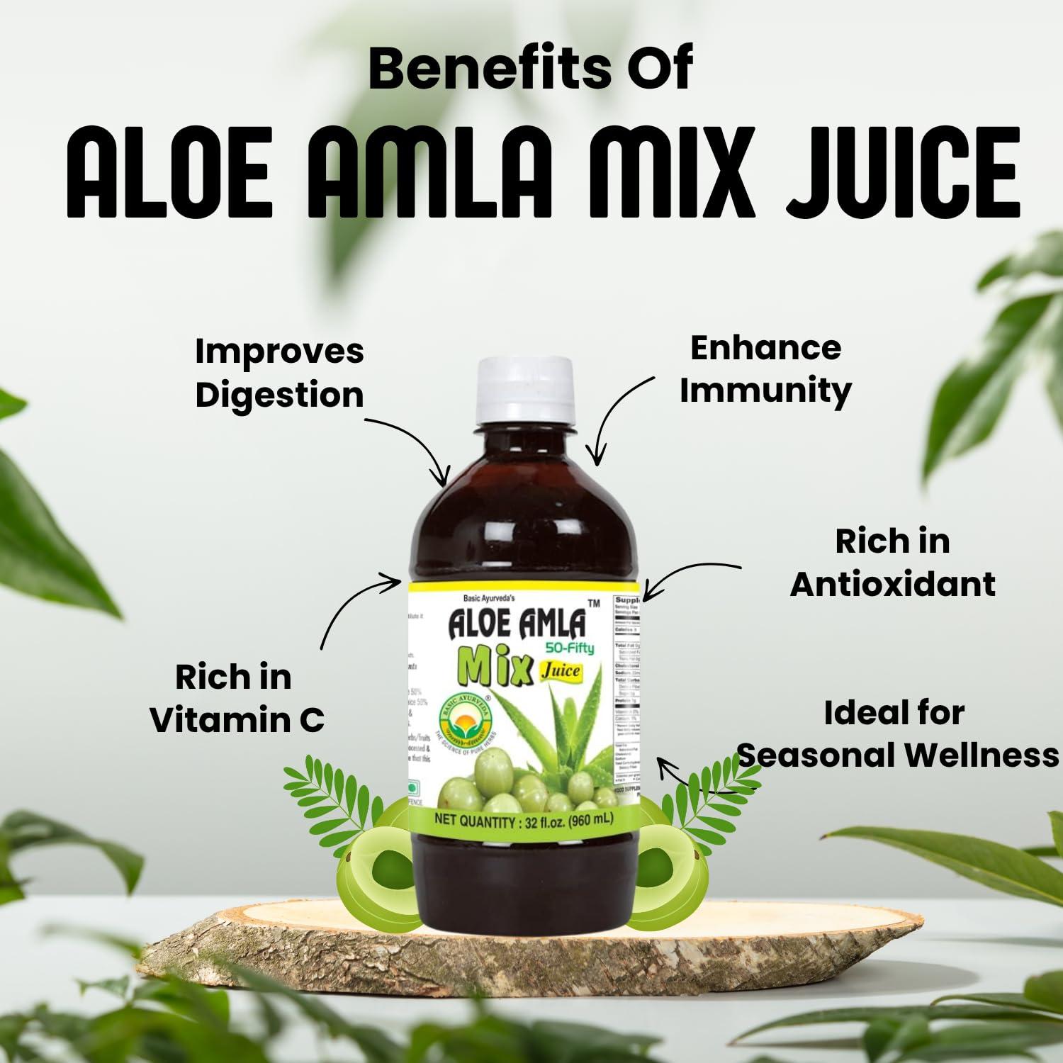 Jugo de Aloe Vera y Amla Ayurveda Básico 960ml Sin Azúcar