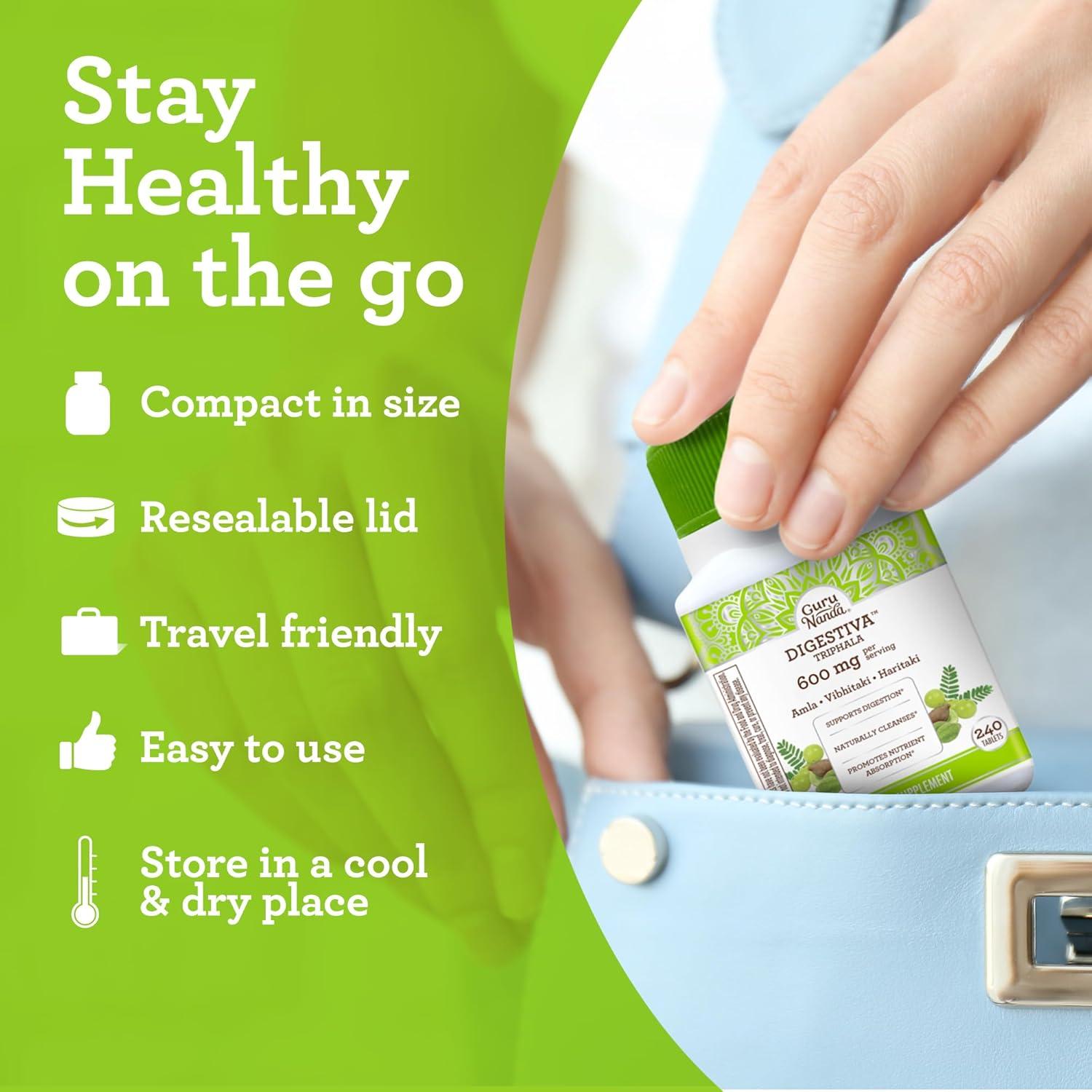 Suplemento Digestivo Herbal GuruNanda Triphala 240 Tabletas