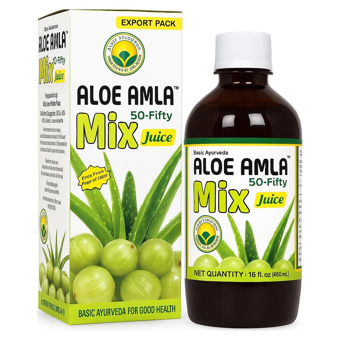 Jugo Mezcla Aloe Amla Ayurveda Básica 480 ml - Vegano y Natural