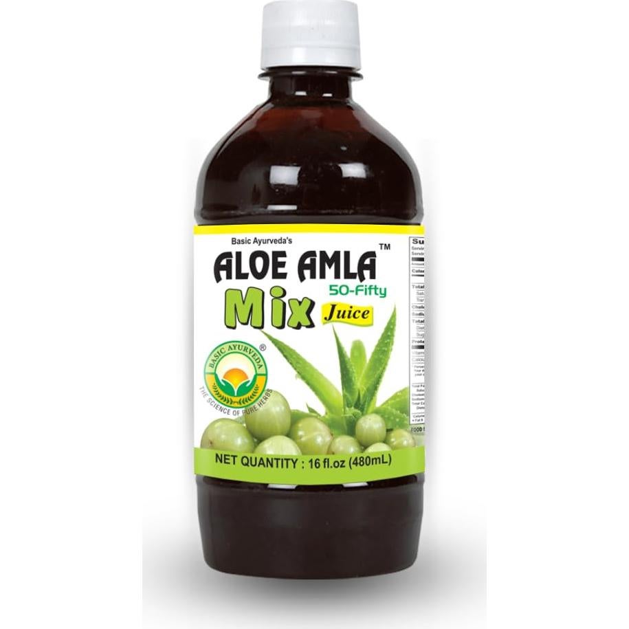Jugo Mezcla Aloe Amla Ayurveda Básica 480 ml - Vegano y Natural