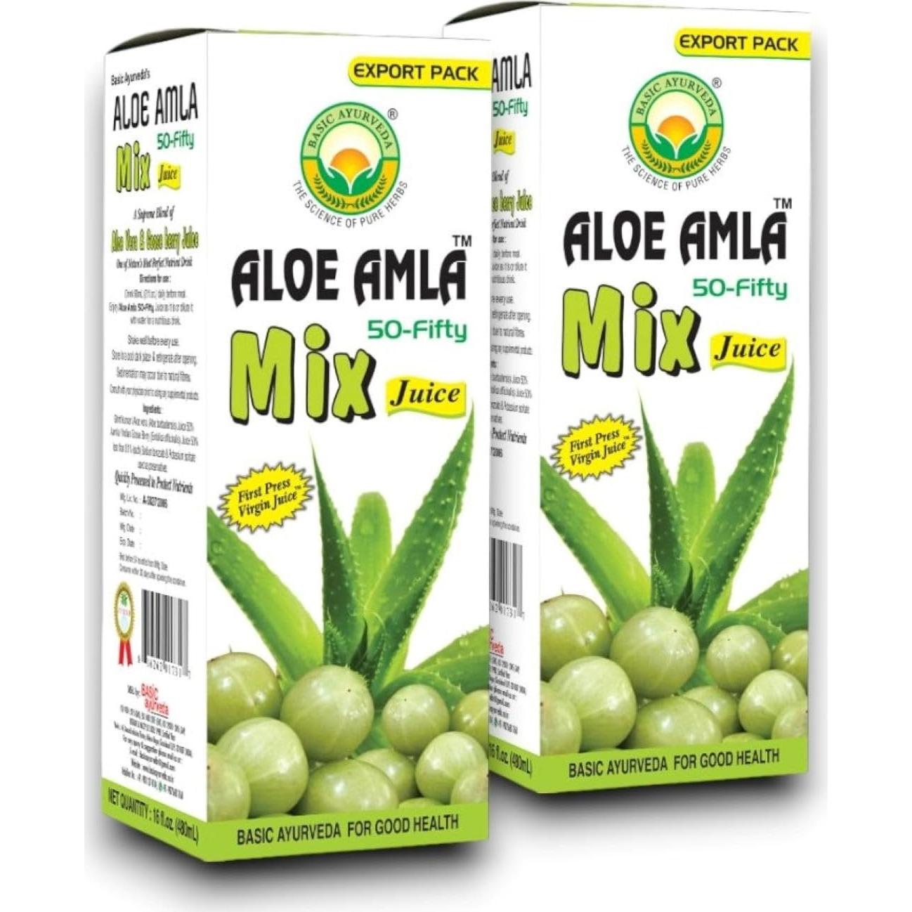 Jugo Mezcla Aloe Amla Ayurveda Básica 480 ml - Vegano y Natural