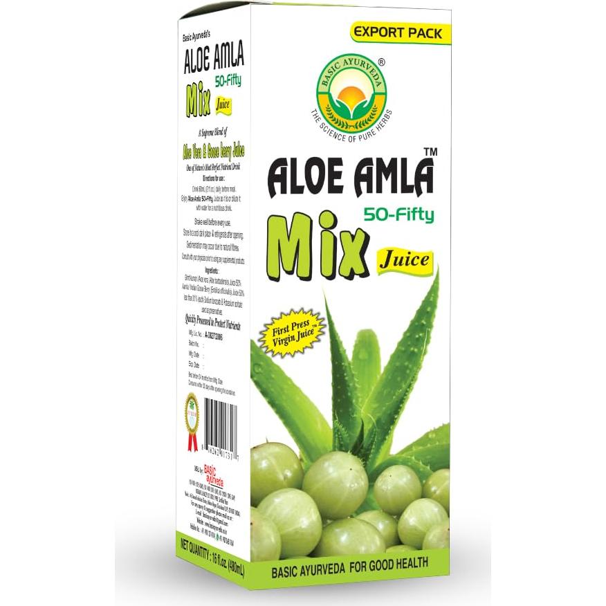 Jugo Mezcla Aloe Amla Ayurveda Básica 480 ml - Vegano y Natural