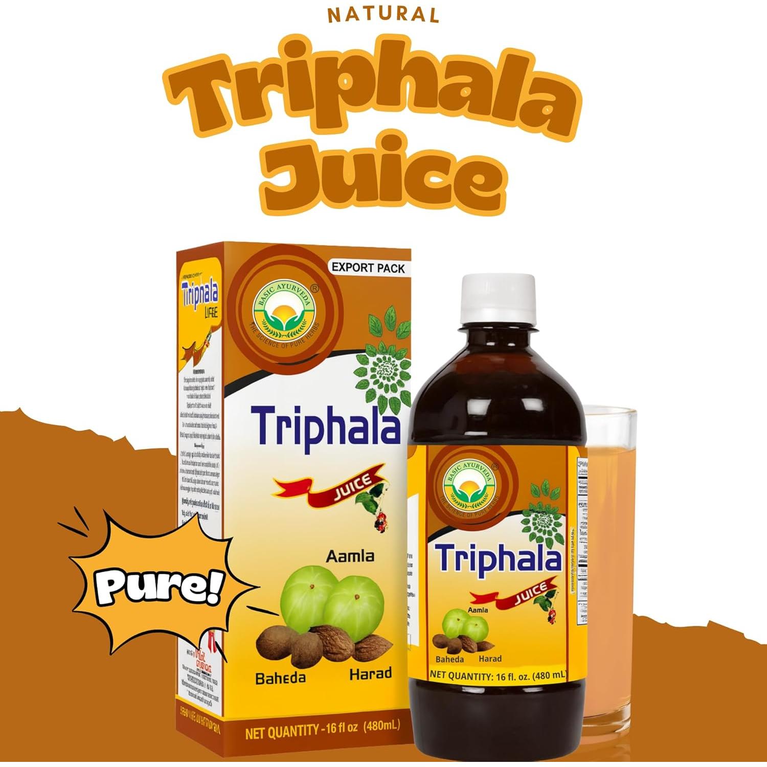 Jugo Triphala Basic Ayurveda 480ml | Amla, Haritaki, Bibhitaki