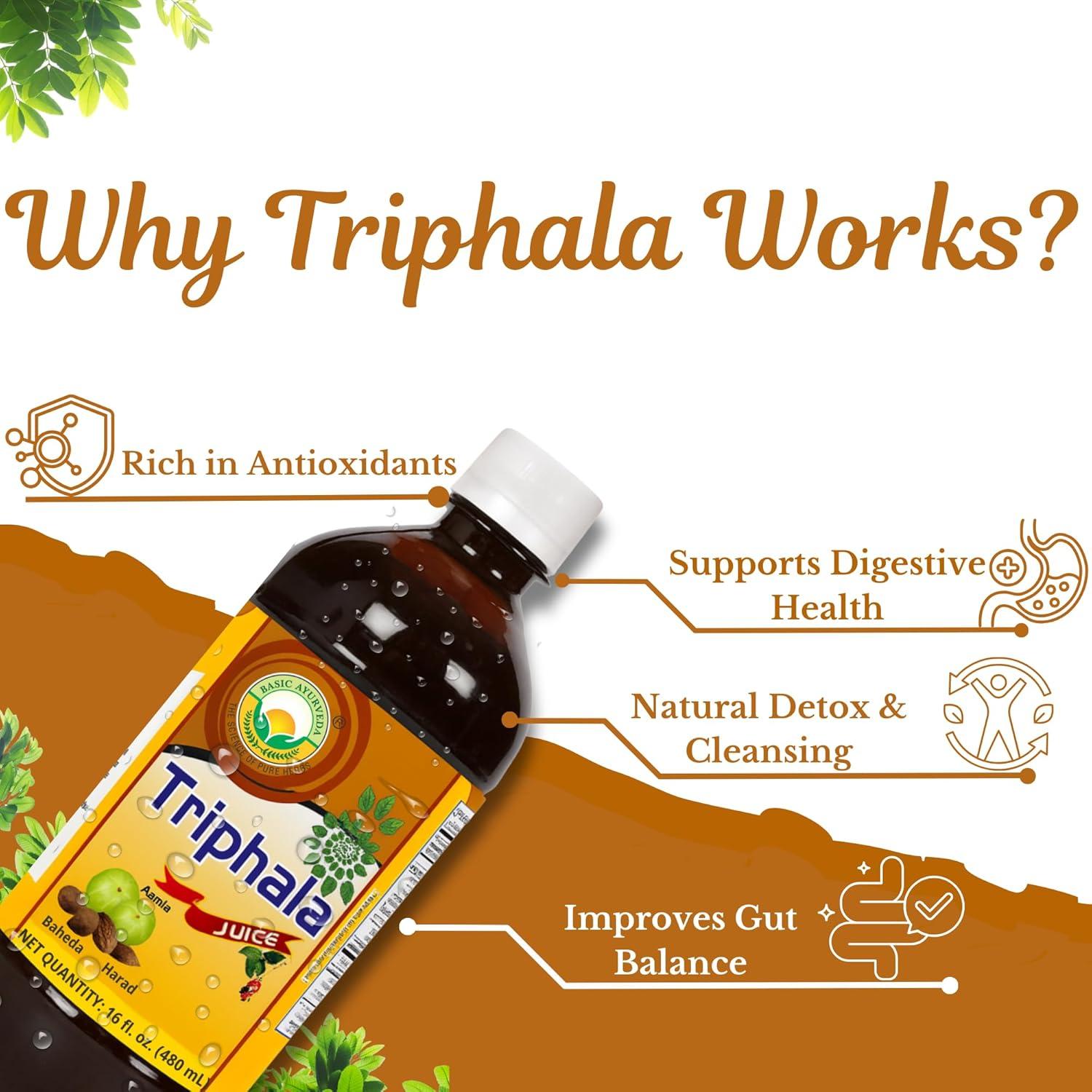 Jugo Triphala Basic Ayurveda 480ml | Amla, Haritaki, Bibhitaki