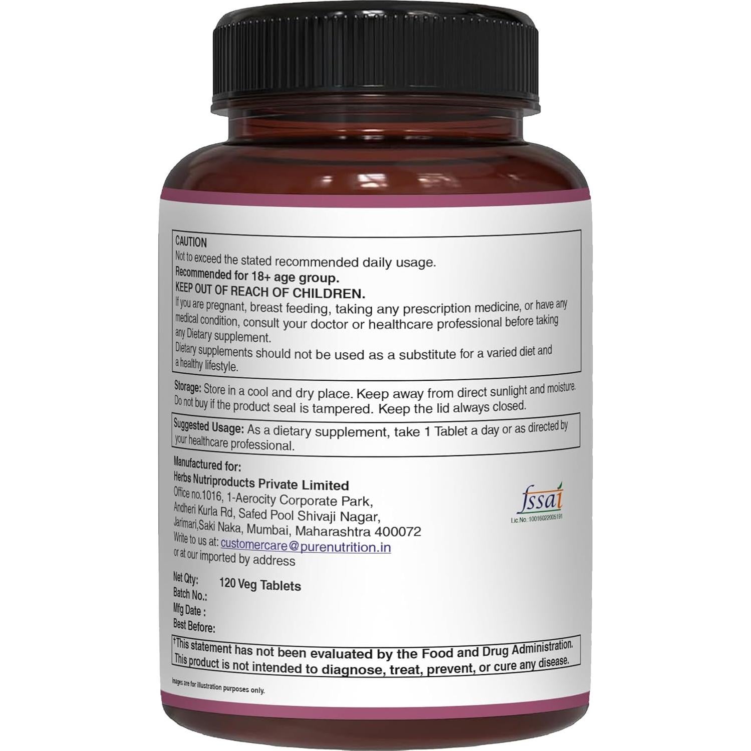 Suplemento de Biotina 10000mcg Nutrición Pura 120 Tabletas