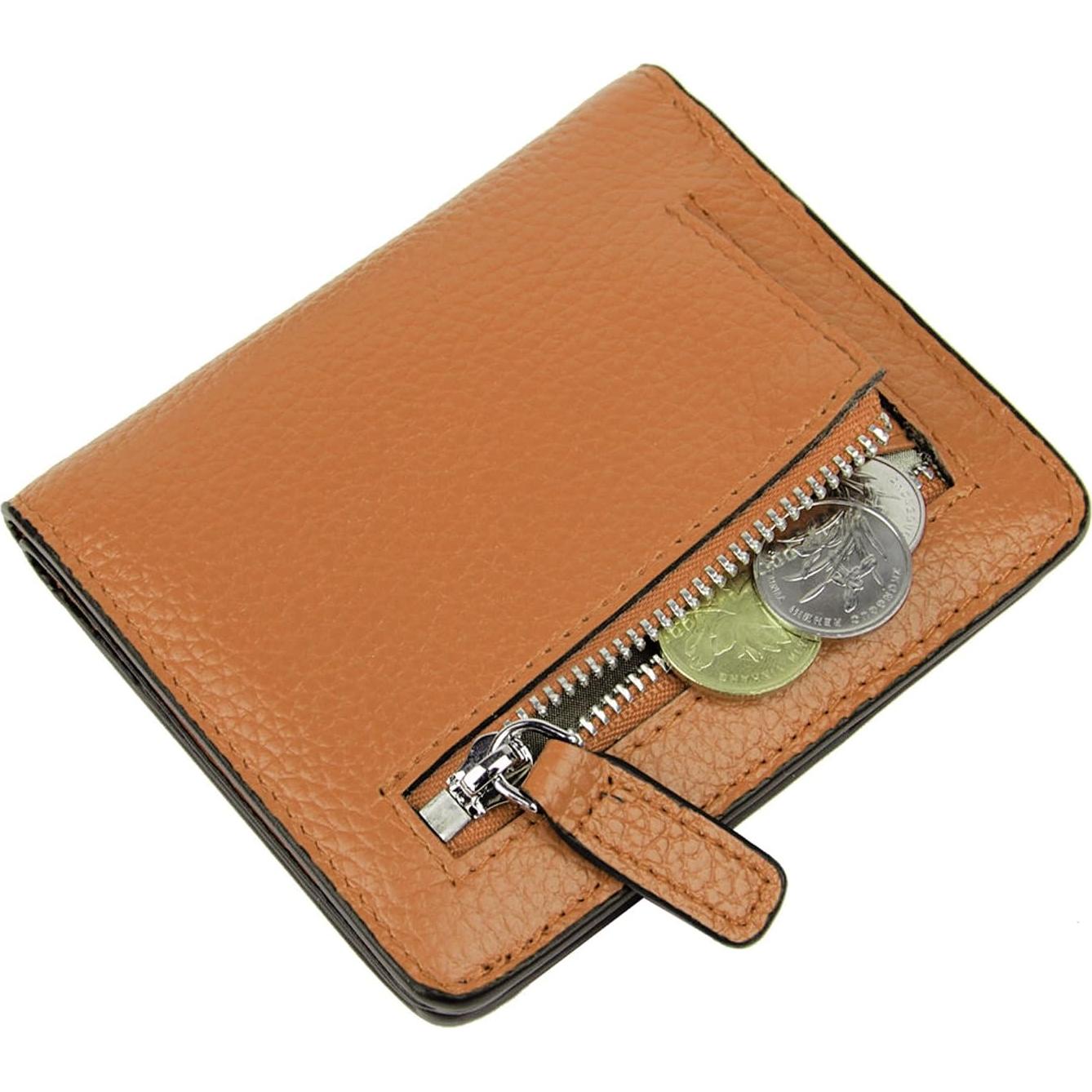 Cartera de Cuero AINIMOER Pequeña con Bloqueo RFID