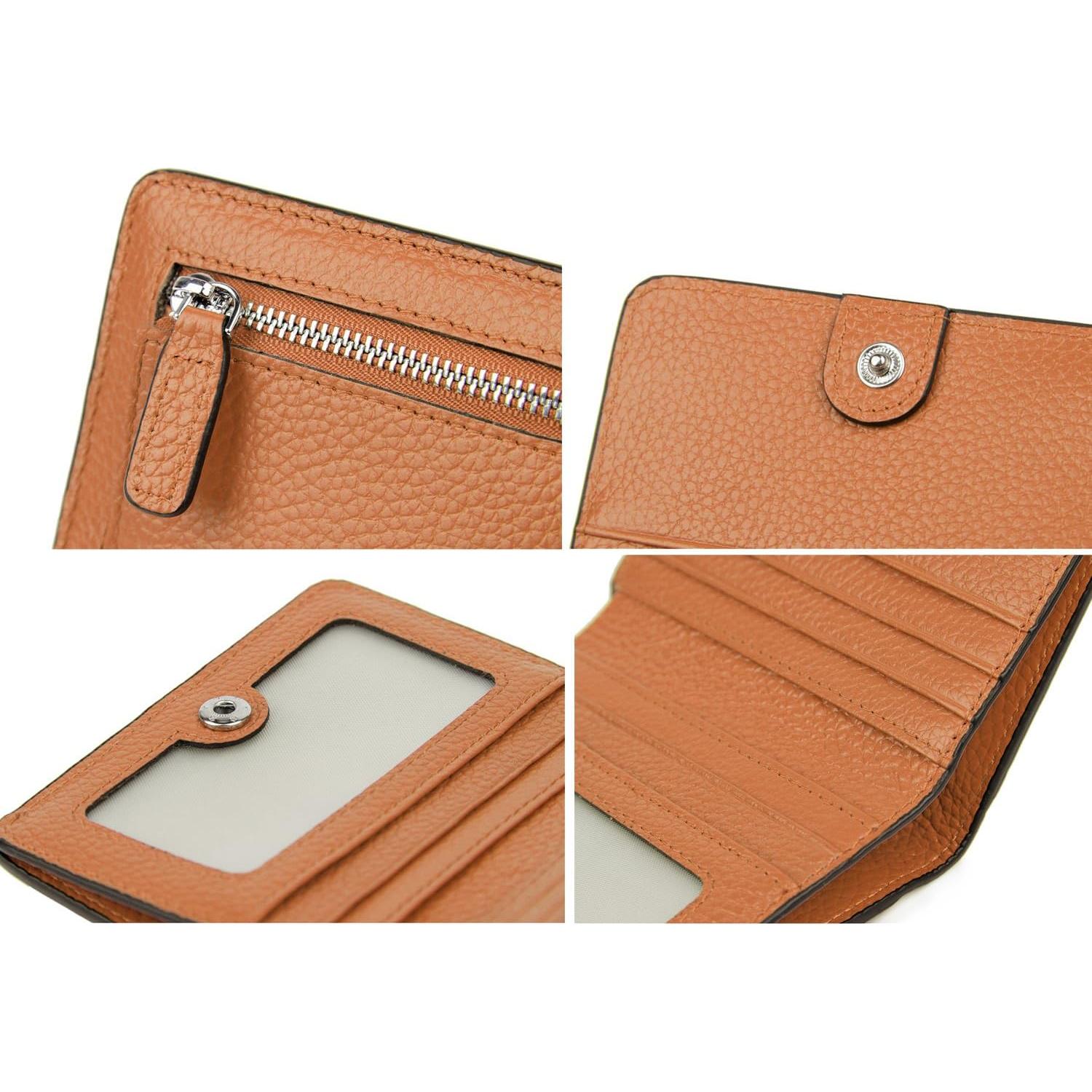 Cartera de Cuero AINIMOER Pequeña con Bloqueo RFID