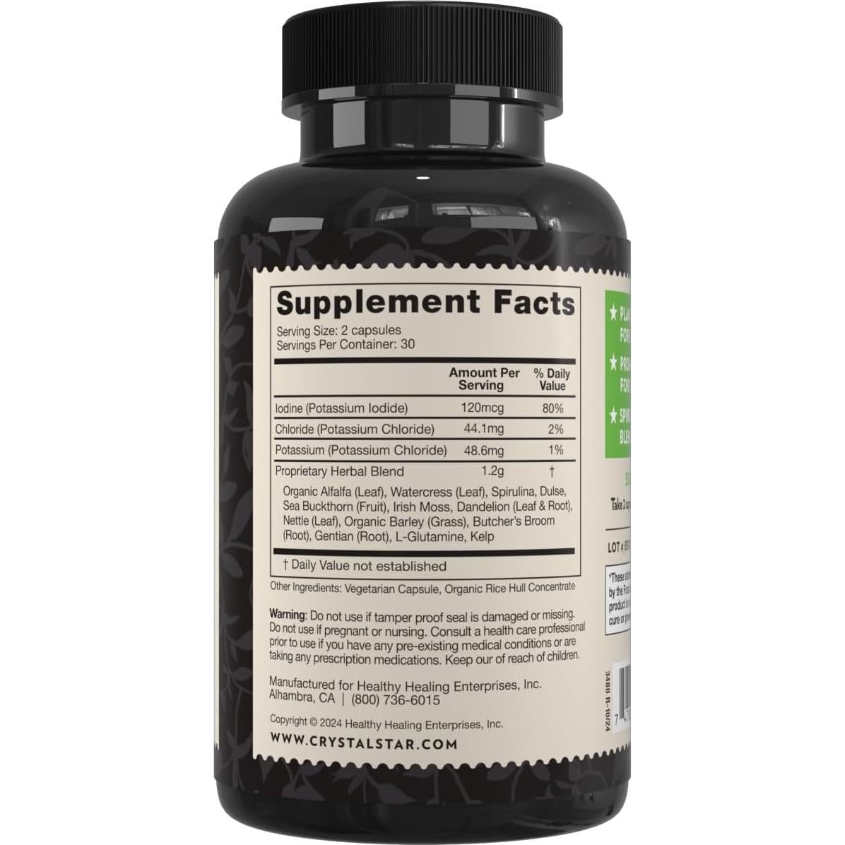 Suplemento de Minerales del Océano Crystal Star 60 Cápsulas - Salud Ósea y Colágeno Natural