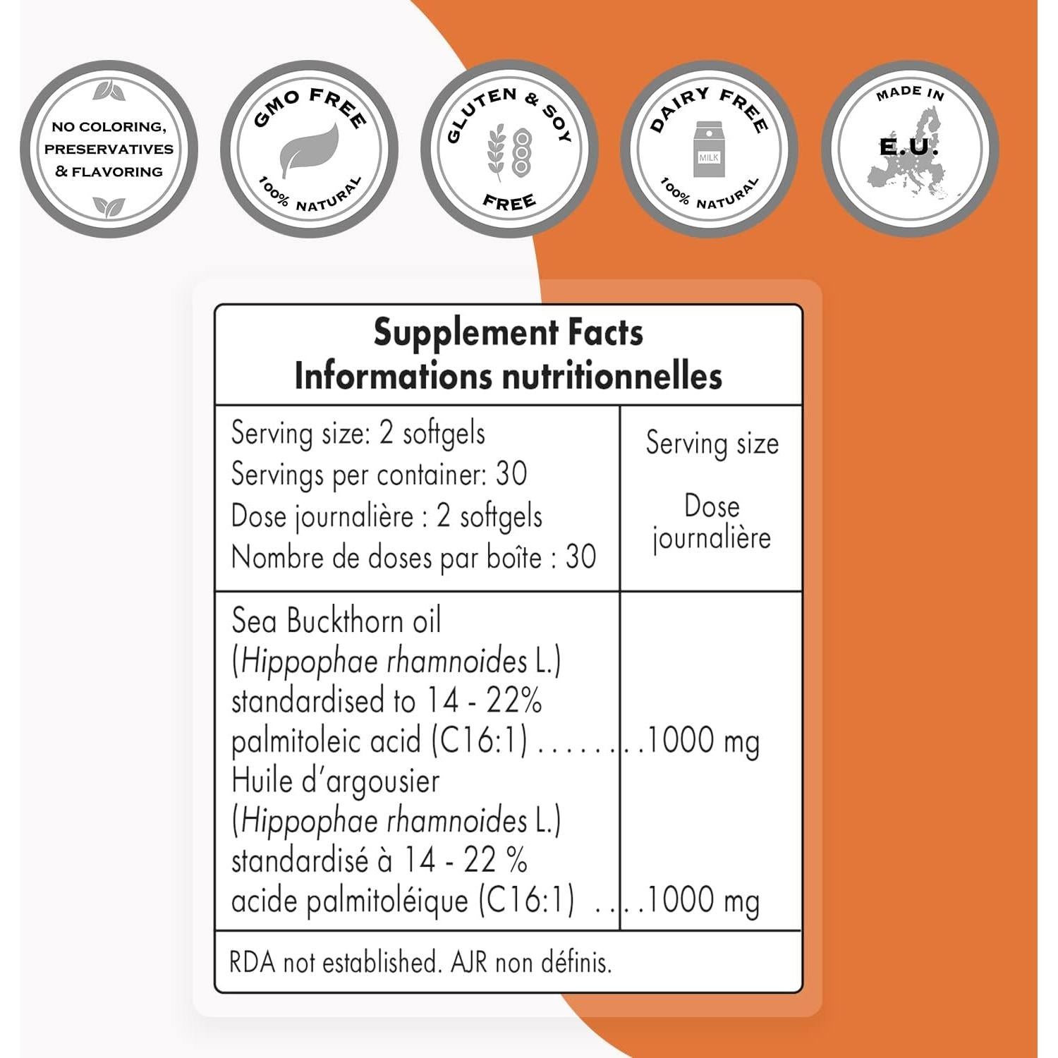 Suplemento de Espino Marino 500 mg Supersmart - 60 Gelatinas