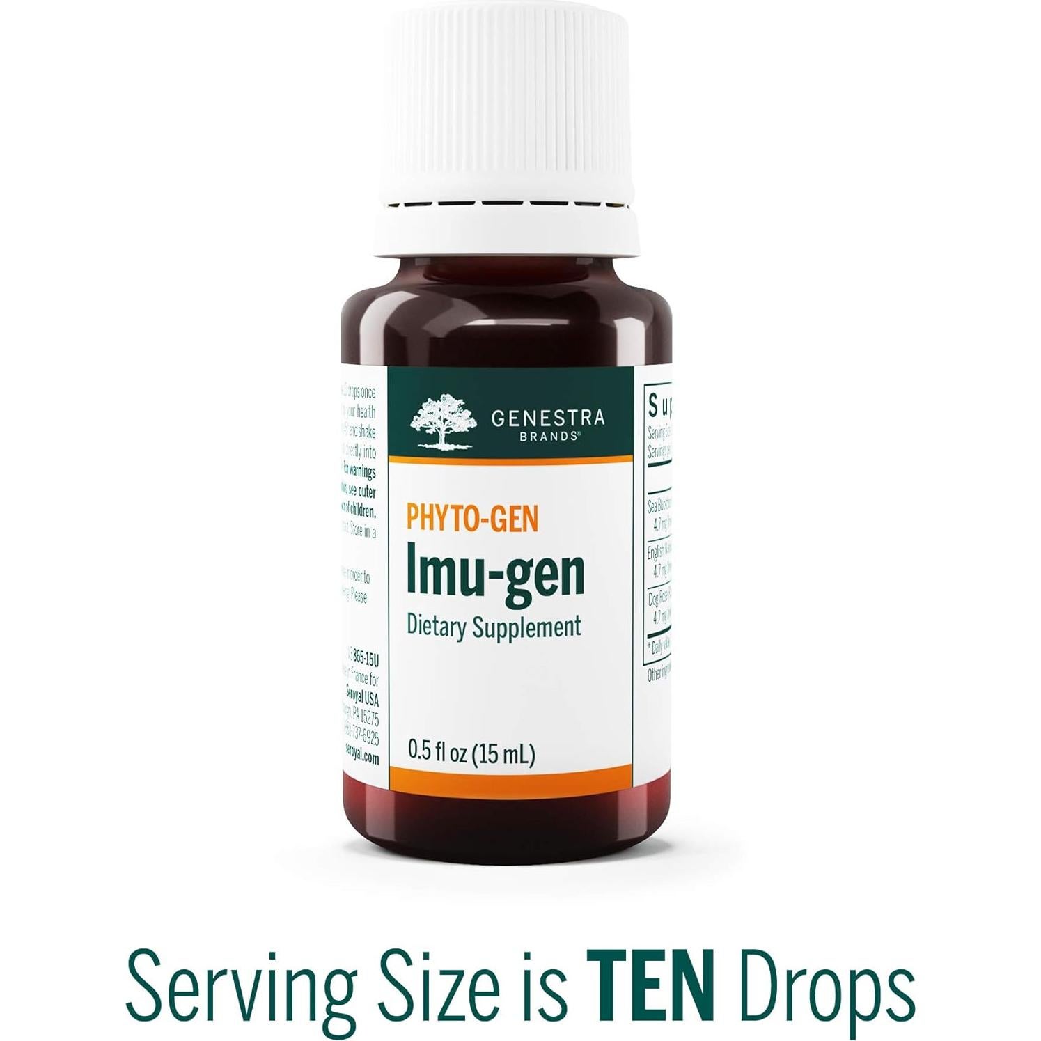 Suplemento Herbal Genestra Imu-gen 14.79 ml - Espino Marino, Nuez Inglesa, Rosa Canina