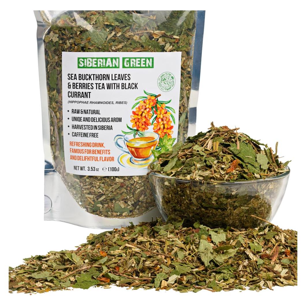 Té de Espino Cerval de Mar Verde Siberiano 100g con Grosella Negra