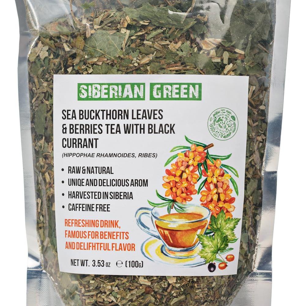 Té de Espino Cerval de Mar Verde Siberiano 100g con Grosella Negra