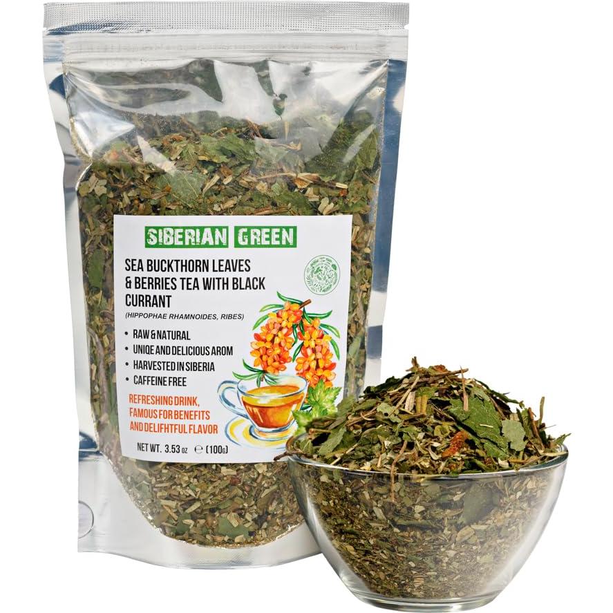 Té de Espino Cerval de Mar Verde Siberiano 100g con Grosella Negra