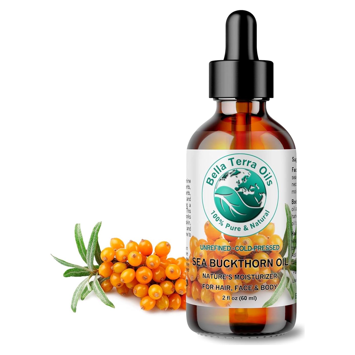 Aceite Orgánico de Espino Marino Bella Terra 60 ml - Rico en Omega 7