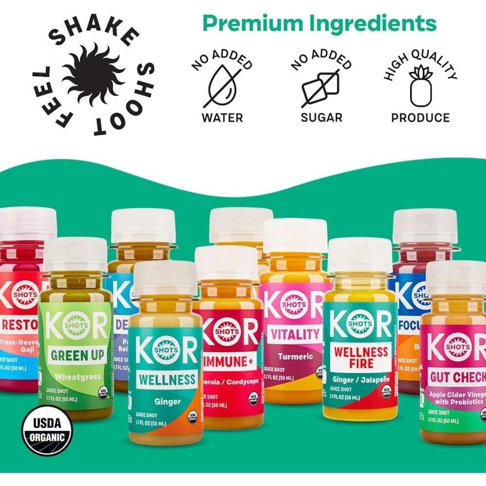 Disparo de Vitamina C Orgánico Kor Shots - 24 Paquetes