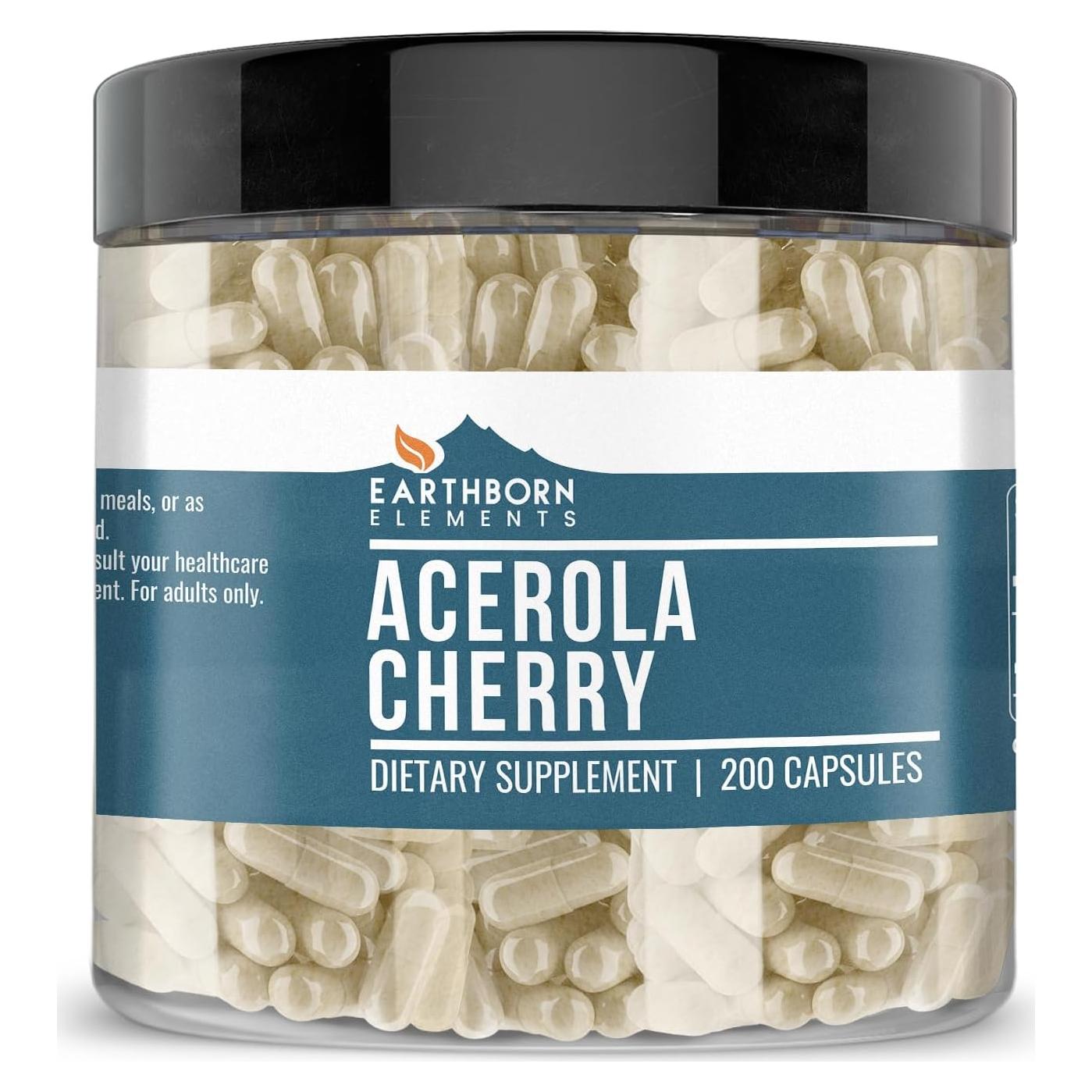 Cápsulas de Cereza Acerola Earthborn Elements 200 Unidades