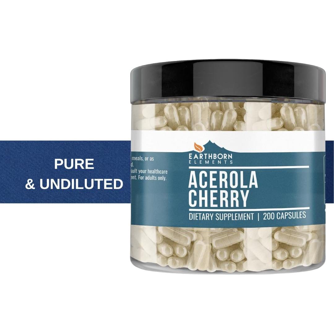Cápsulas de Cereza Acerola Earthborn Elements 200 Unidades