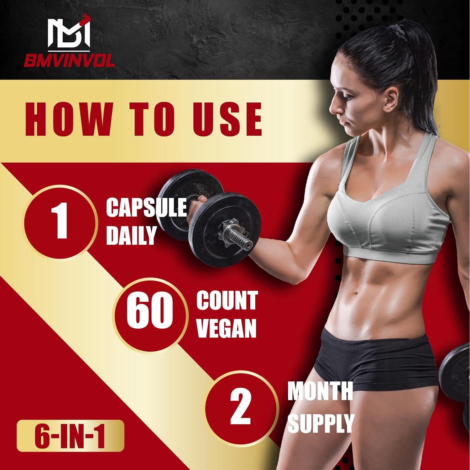 Suplemento de Berberina HCl BMVINVOL - 60 Cápsulas 6 en 1