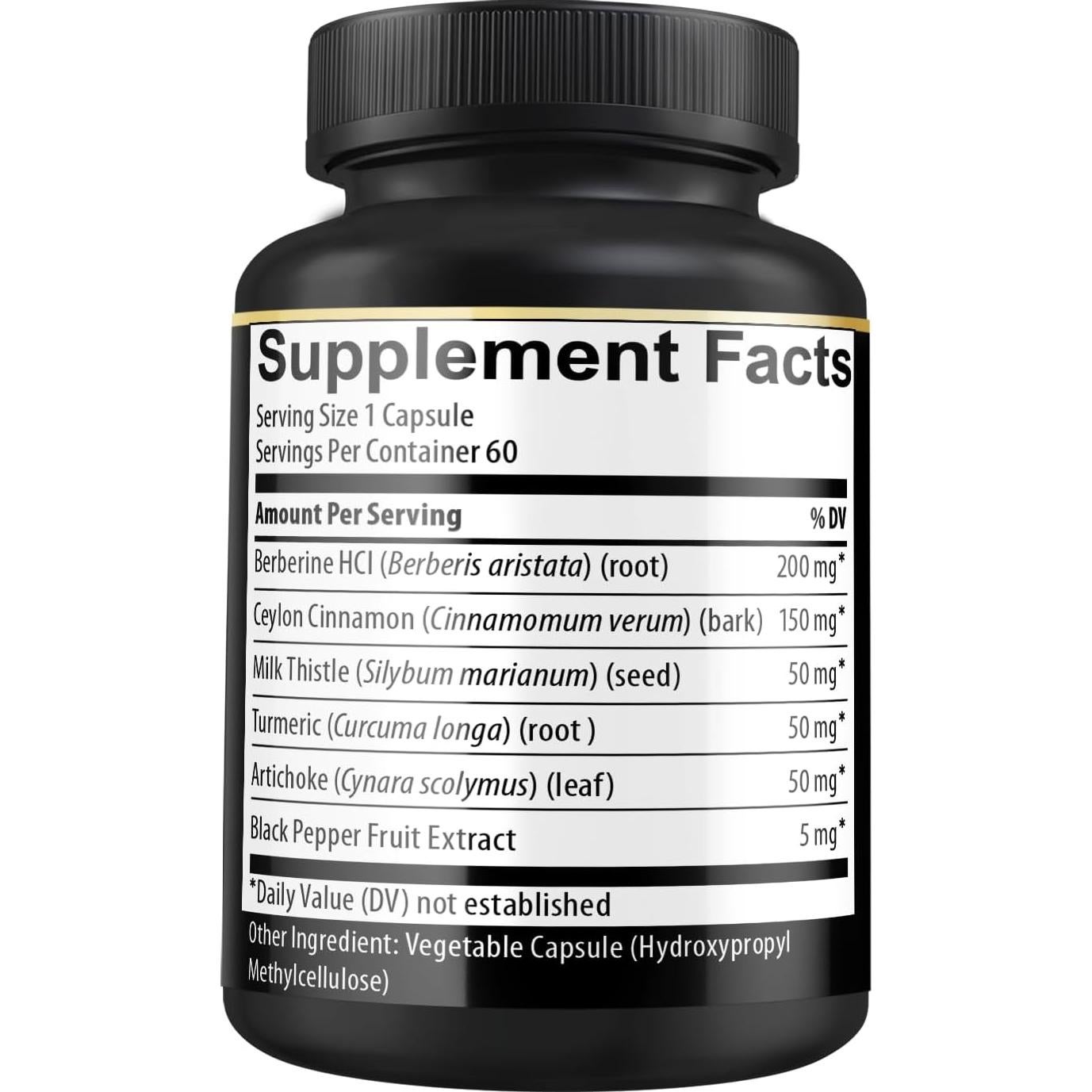 Suplemento de Berberina HCl BMVINVOL - 60 Cápsulas 6 en 1