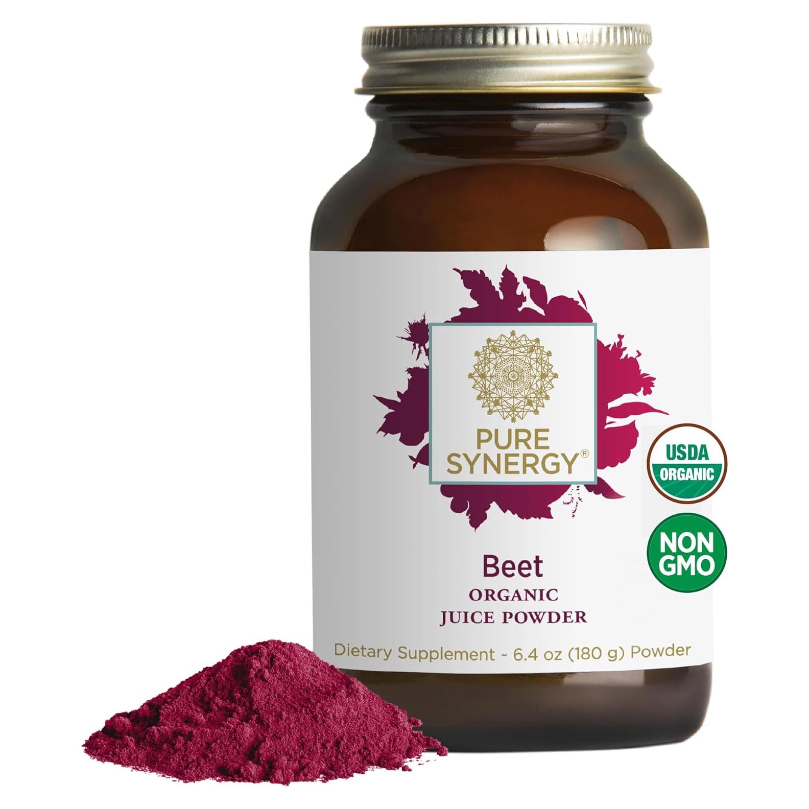 Polvo de Jugo de Remolacha Orgánico Pure Synergy 181 g - Suplemento Pre-Entrenamiento