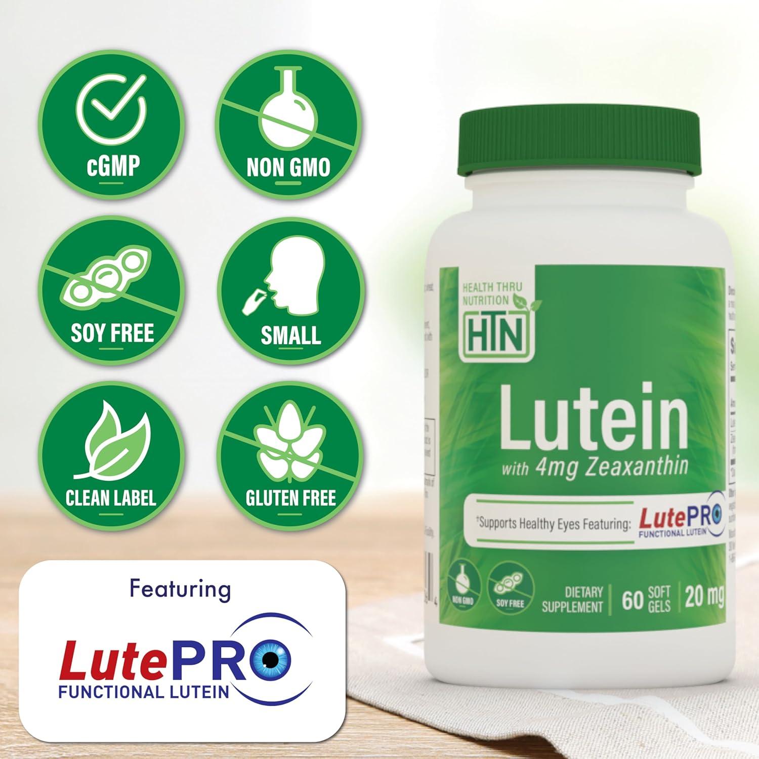 Suplemento Luteína 20mg y Zeaxantina 4mg 60 Gelatinas Health Thru