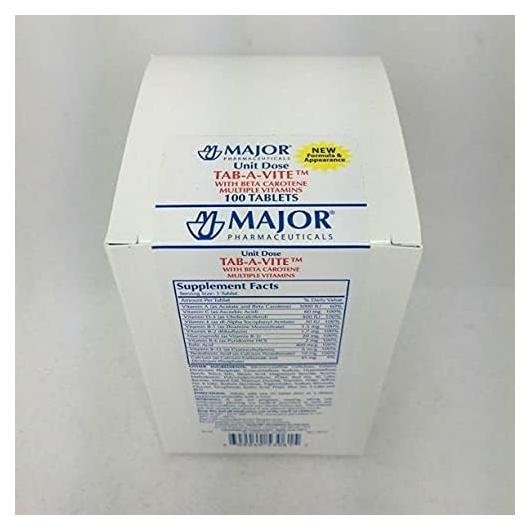 Multivitaminas Tab-A-Vite Major Pharmaceuticals 100 Tabletas