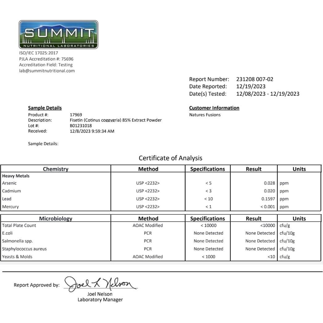 Suplemento Antioxidante Fisetina 500mg Nutri 32 Cápsulas