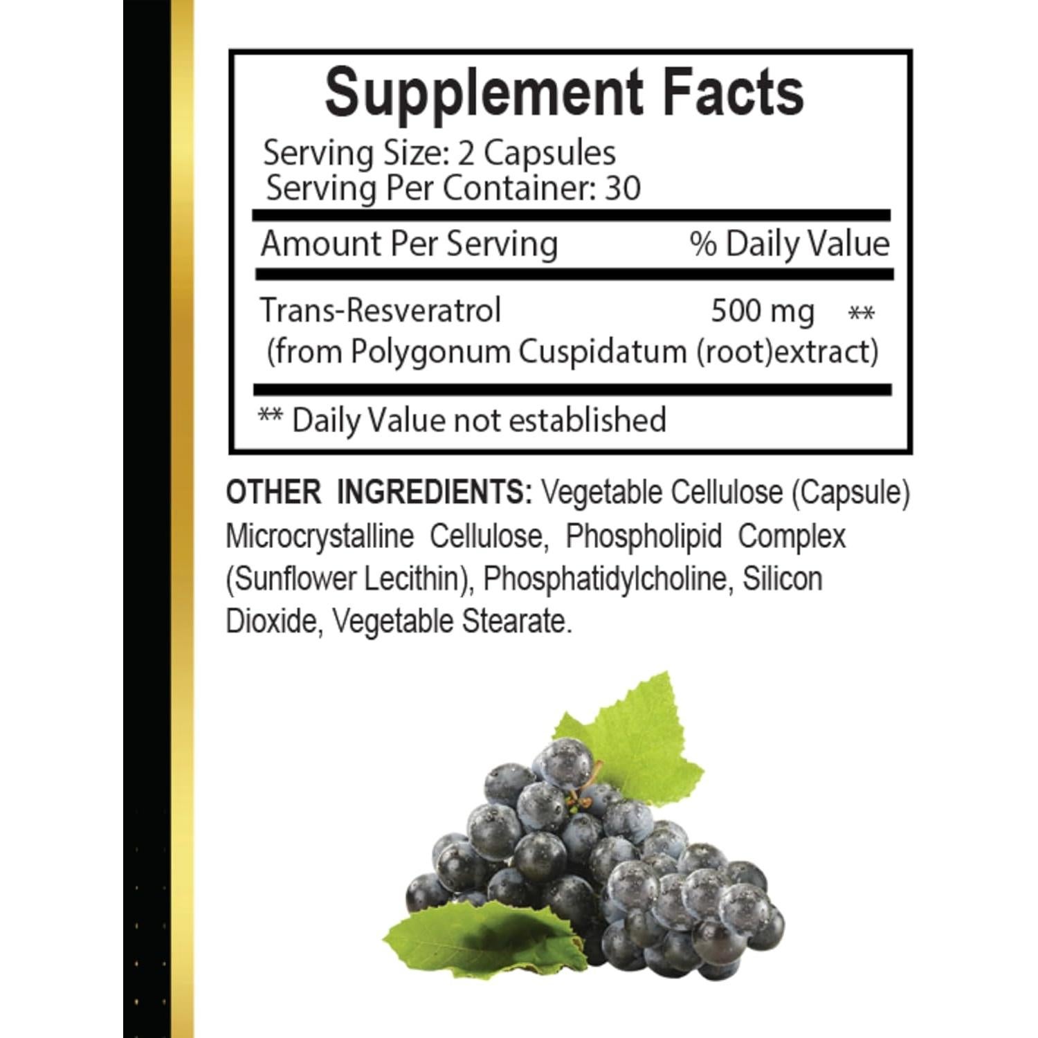 Suplemento Antioxidante Resveratrol Vitalabs 60 Cápsulas