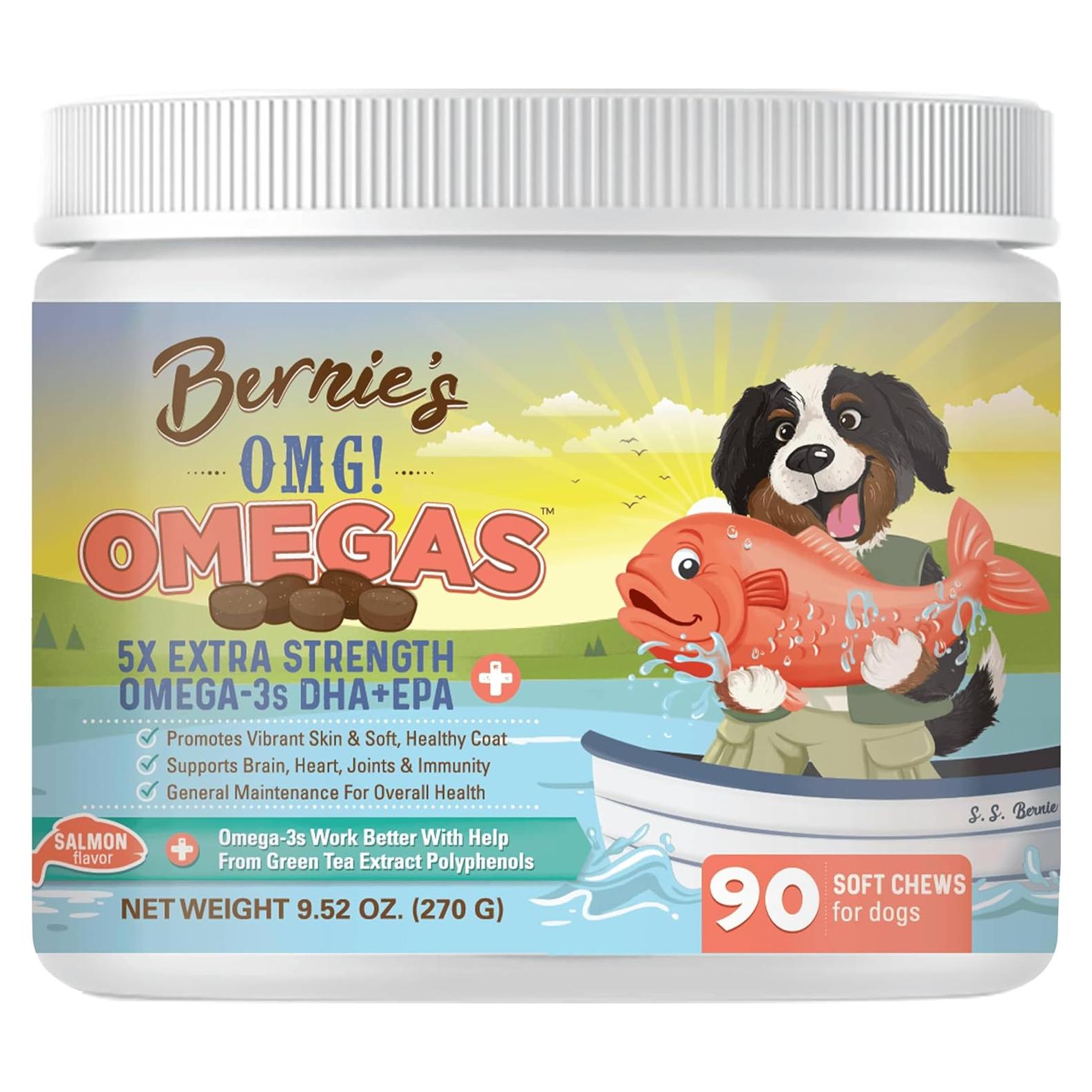 Masticables Omega Suaves Bernie para Perros - Salmón 5X DHA+EPA