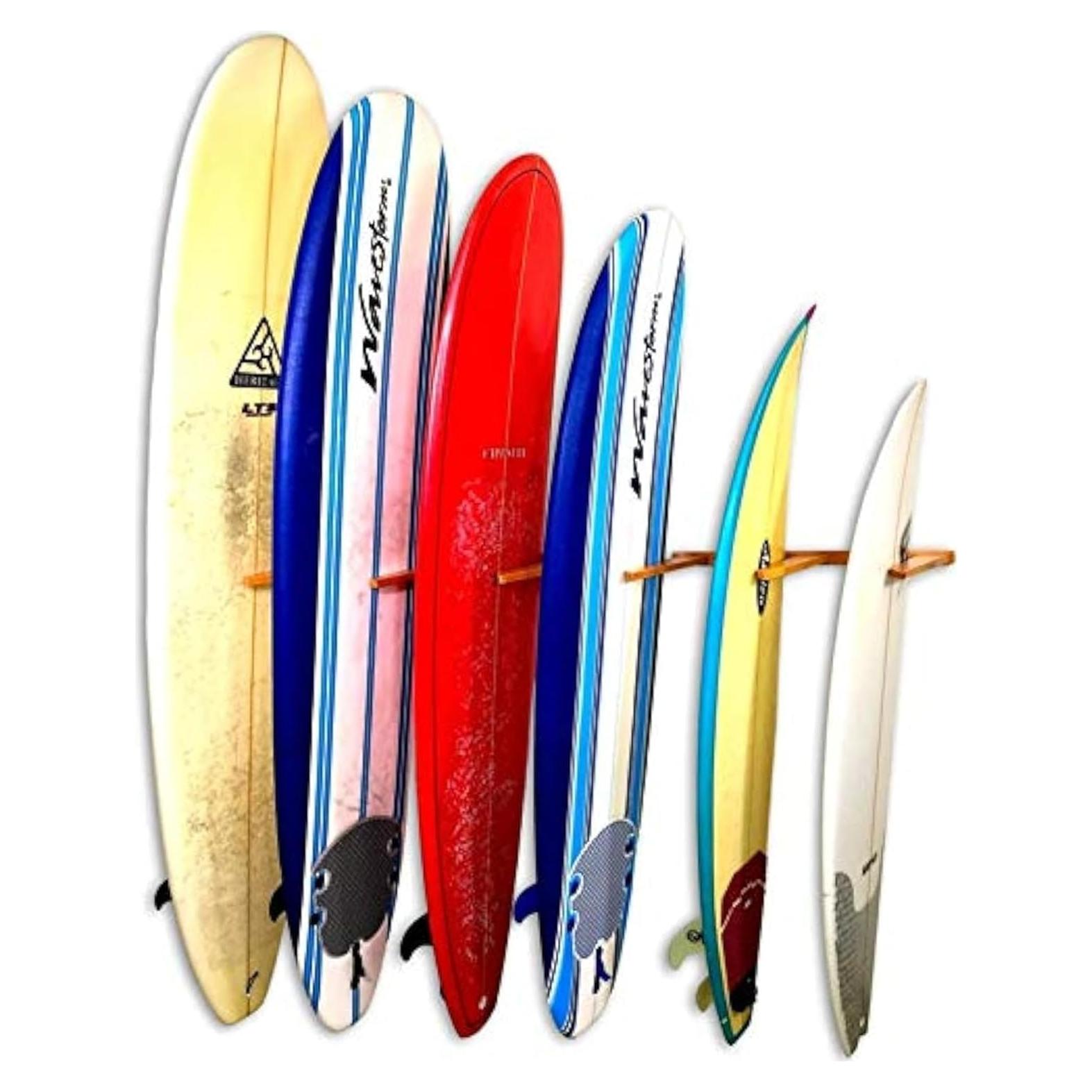 Soporte de Pared Madera StoreYourBoard para 6 Tablas Surf