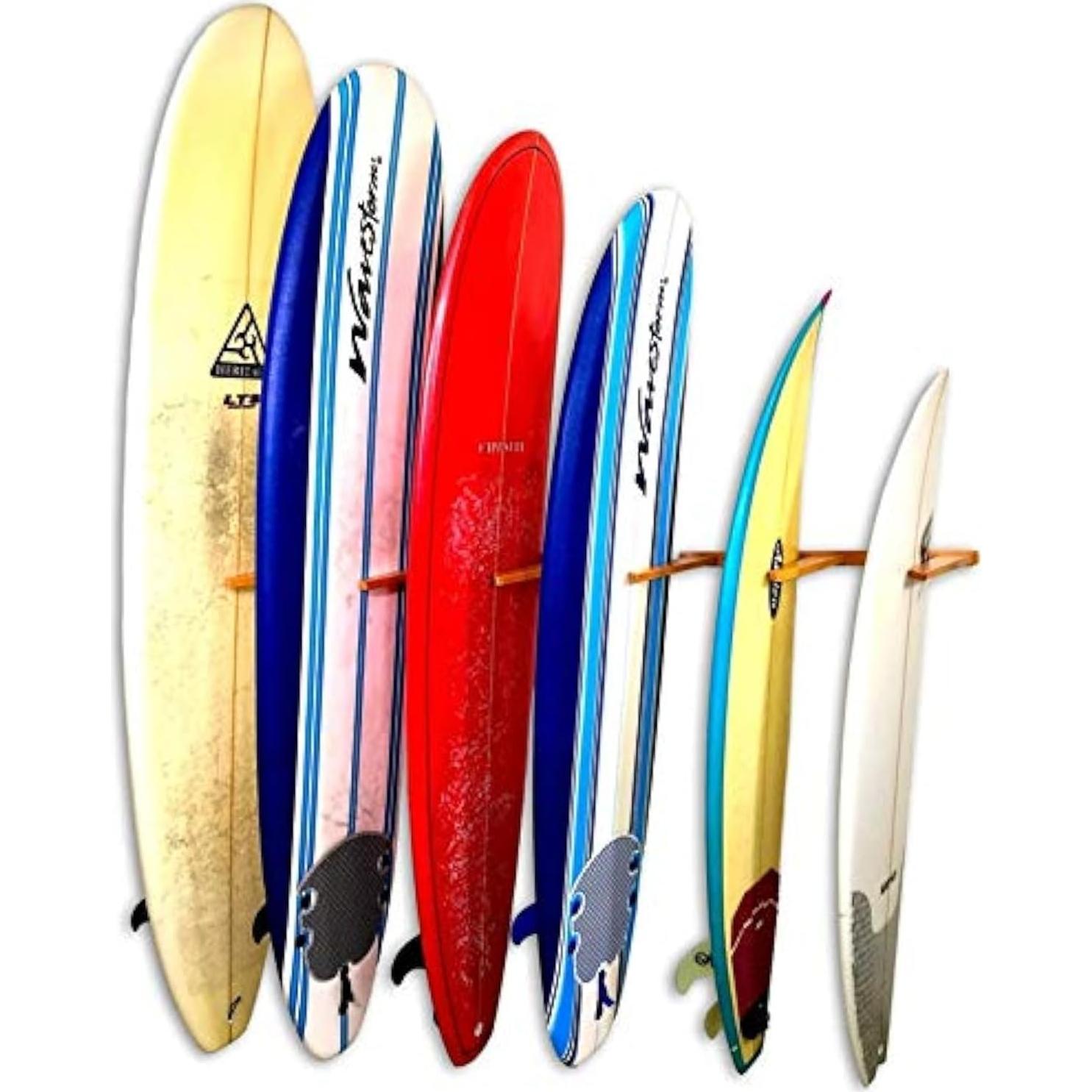 Soporte de Pared Madera StoreYourBoard para 6 Tablas Surf