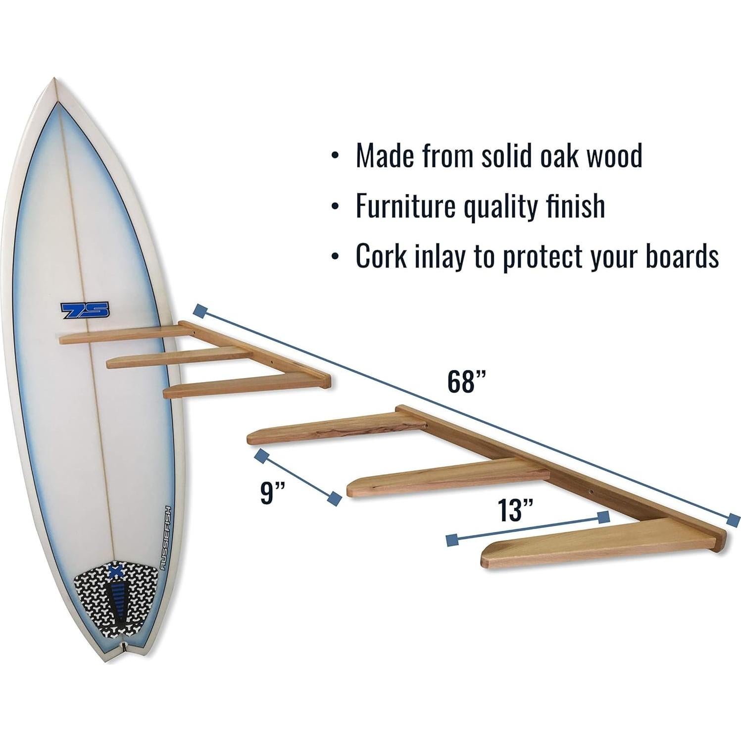 Soporte de Pared Madera StoreYourBoard para 6 Tablas Surf