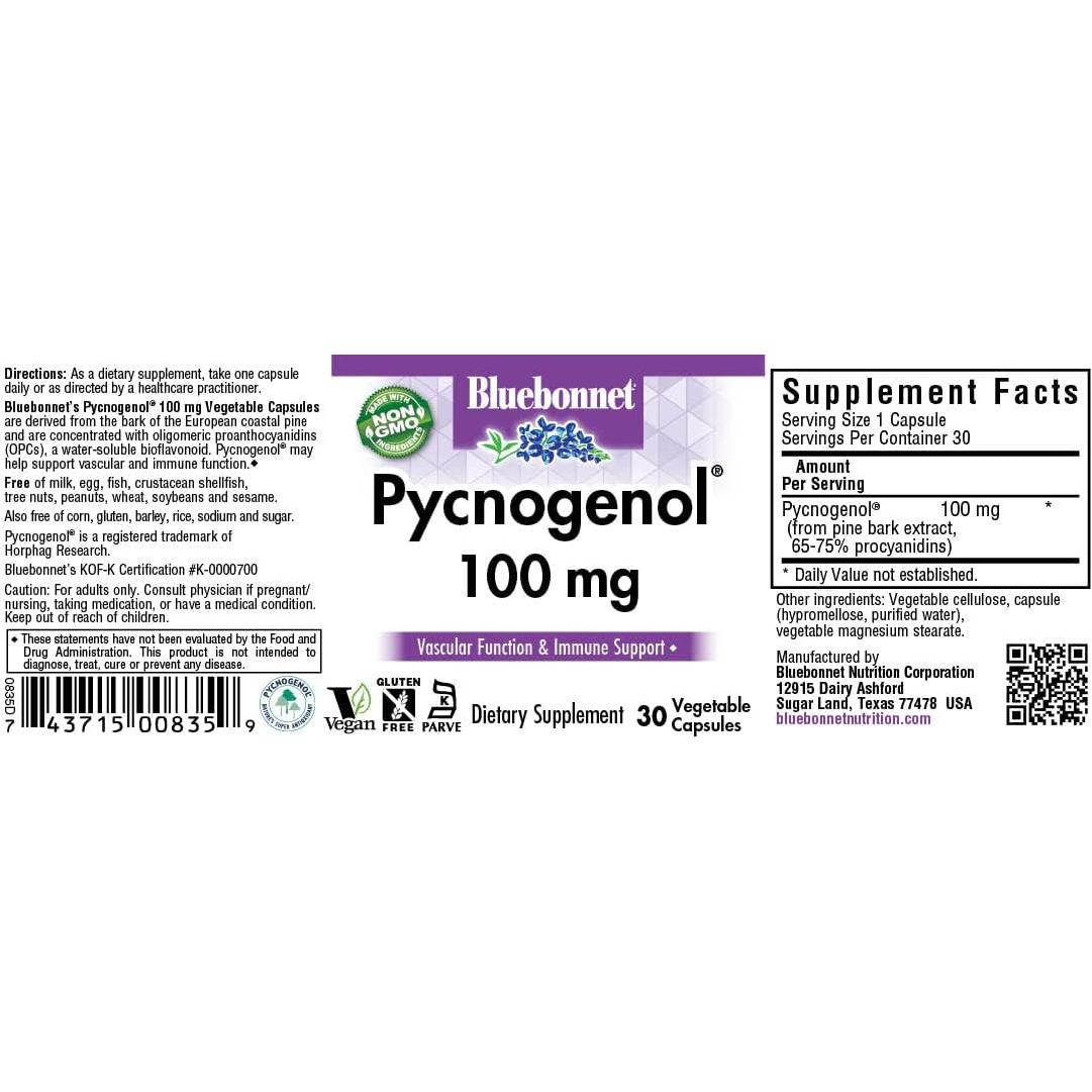 Cápsulas de Pycnogenol 100 mg Bluebonnet - 30 Unidades