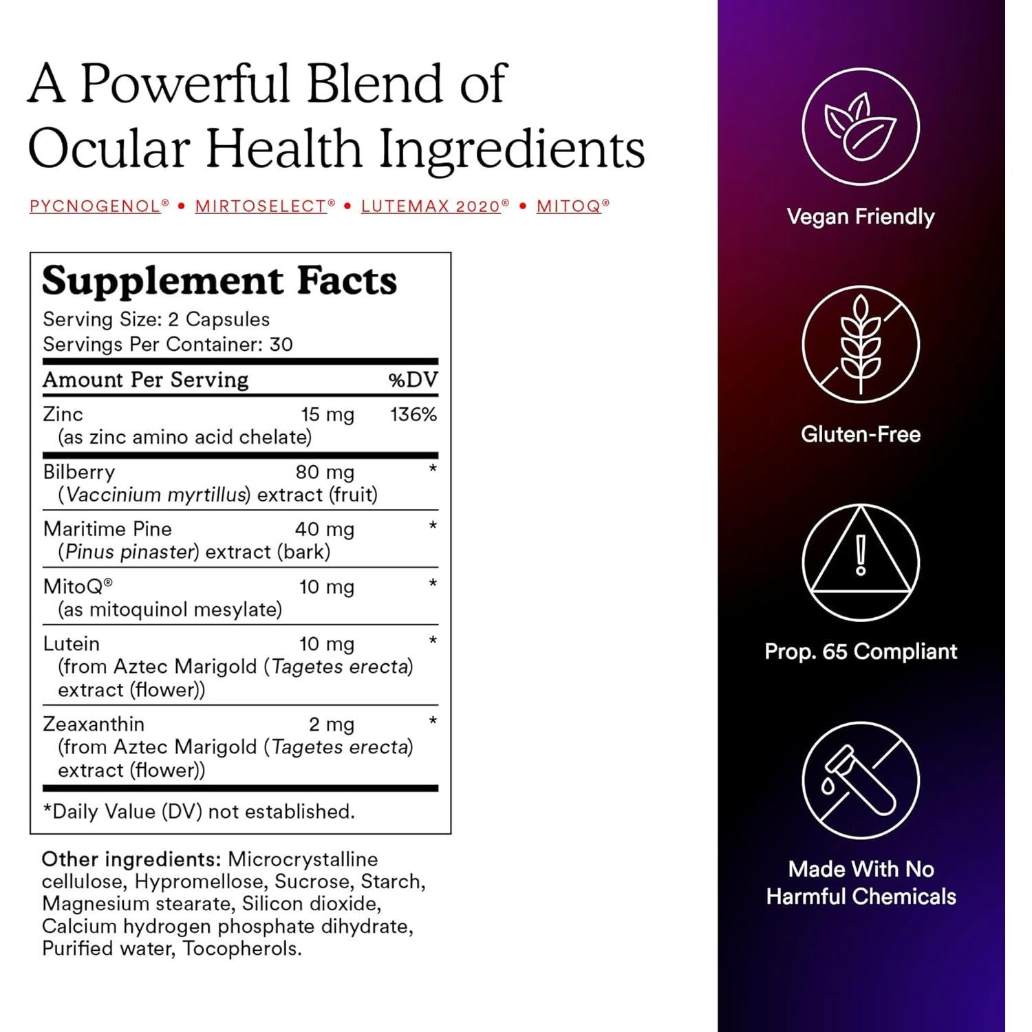 MitoQ Ojo Antioxidante 60 Cápsulas - Salud Ocular y Energía