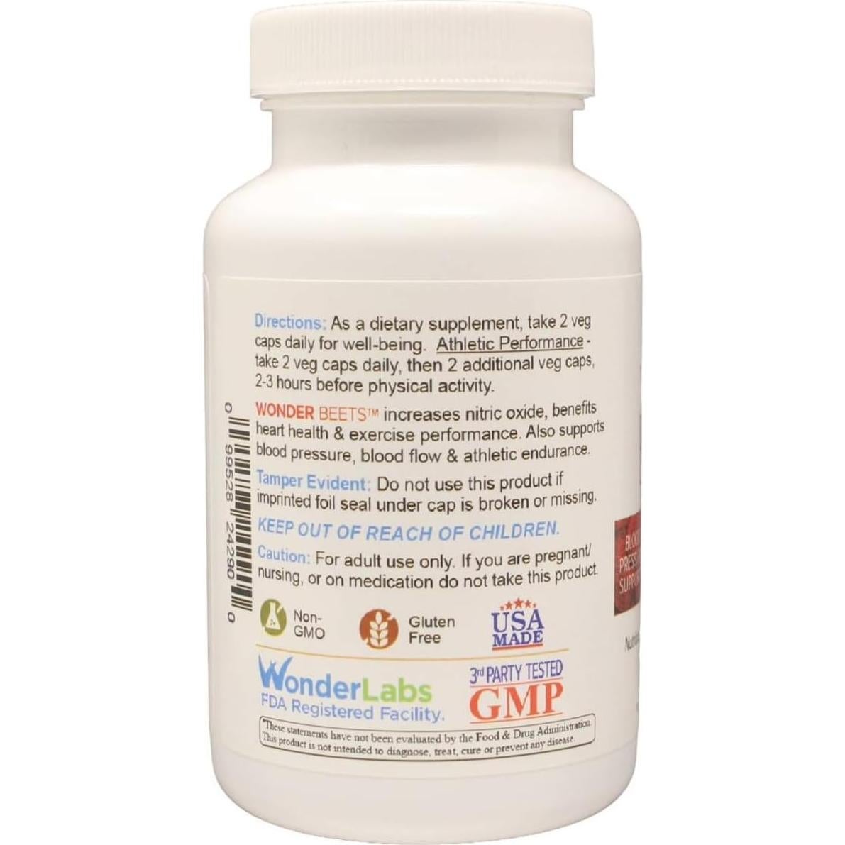 Cápsulas de raíz de remolacha Wonder Beet 1100mg 90 unidades