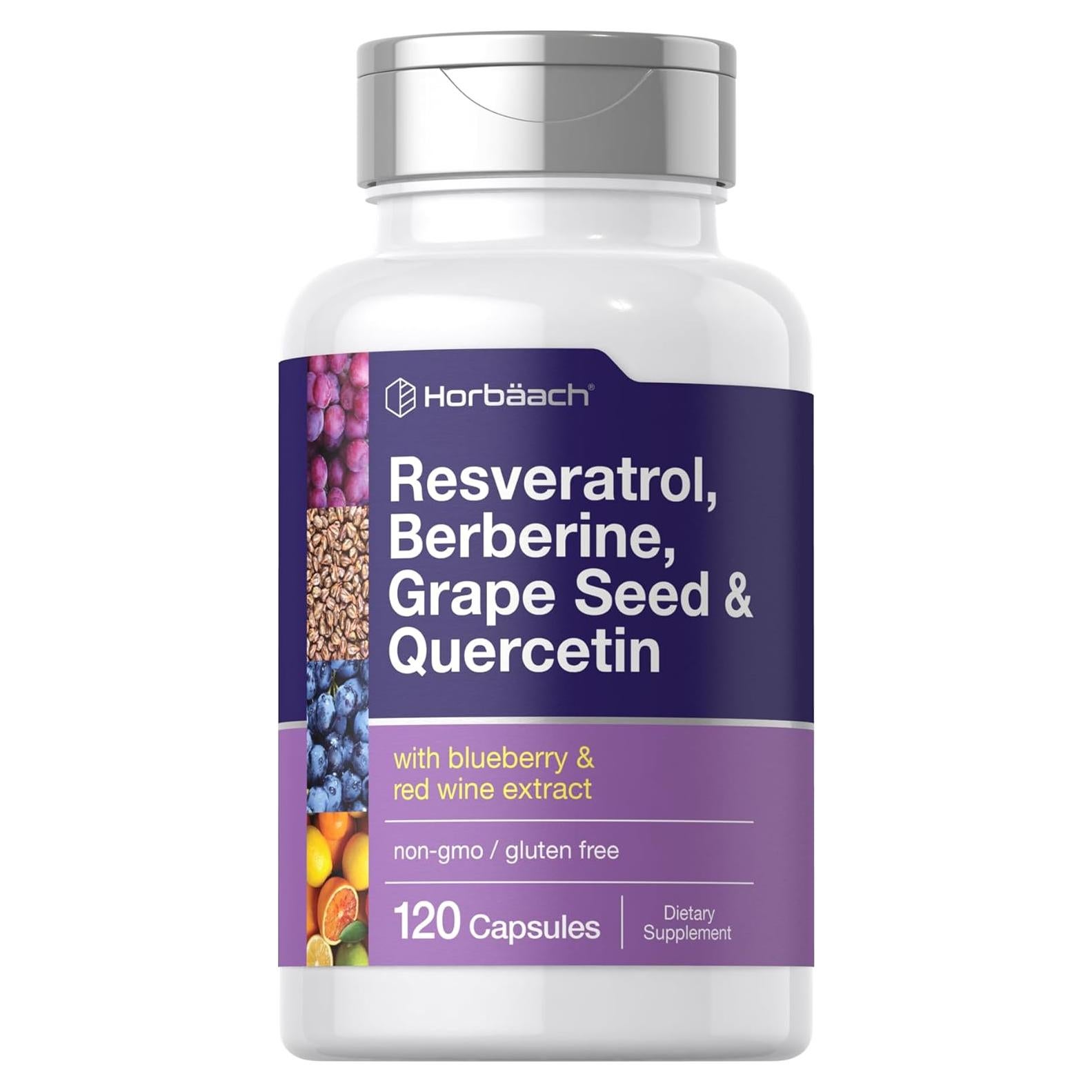 Suplemento de Resveratrol Horbaach 600 mg 120 Cápsulas Vegetales