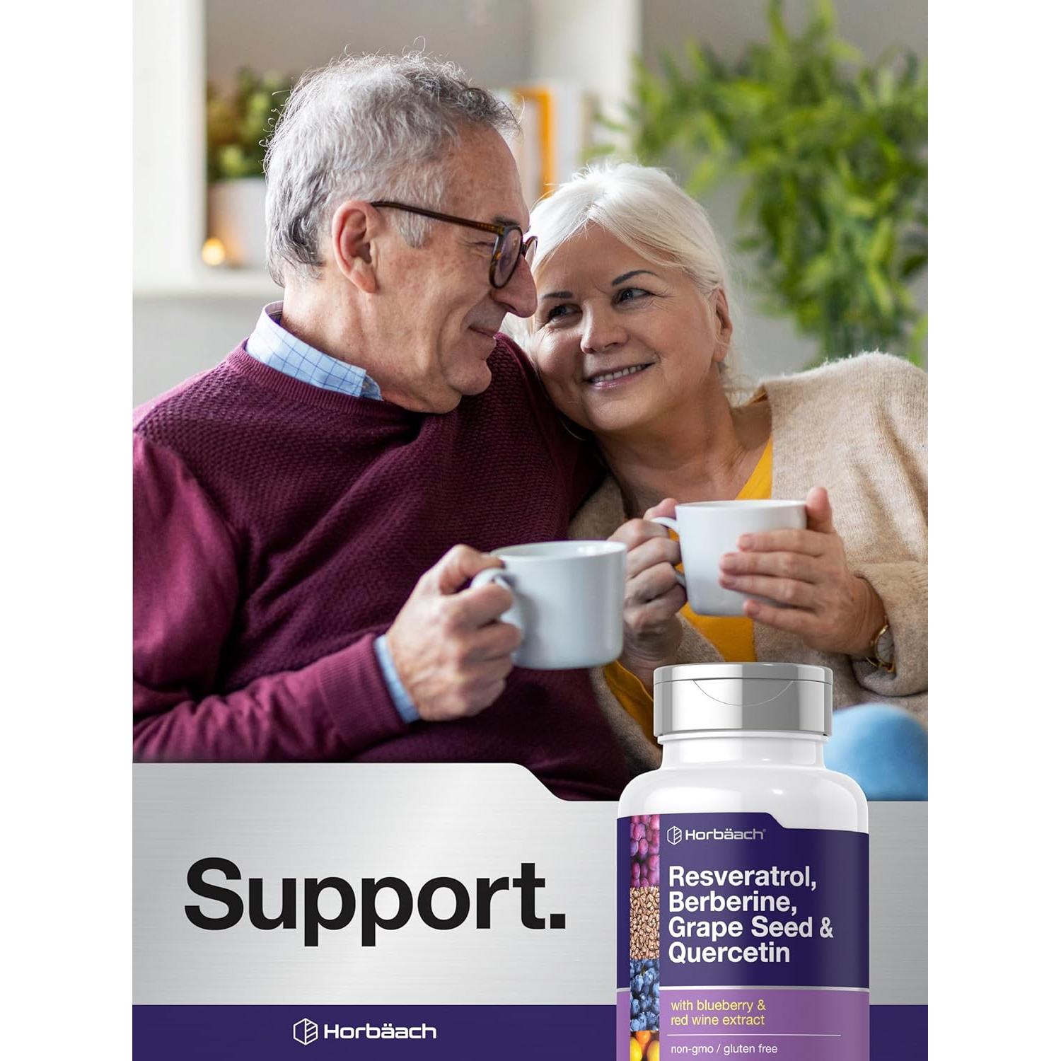 Suplemento de Resveratrol Horbaach 600 mg 120 Cápsulas Vegetales