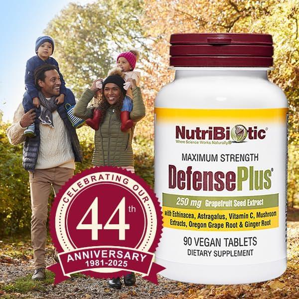 NutriBiotic DefensePlus 90 Tabletas Inmunidad Vitamina C Zinc