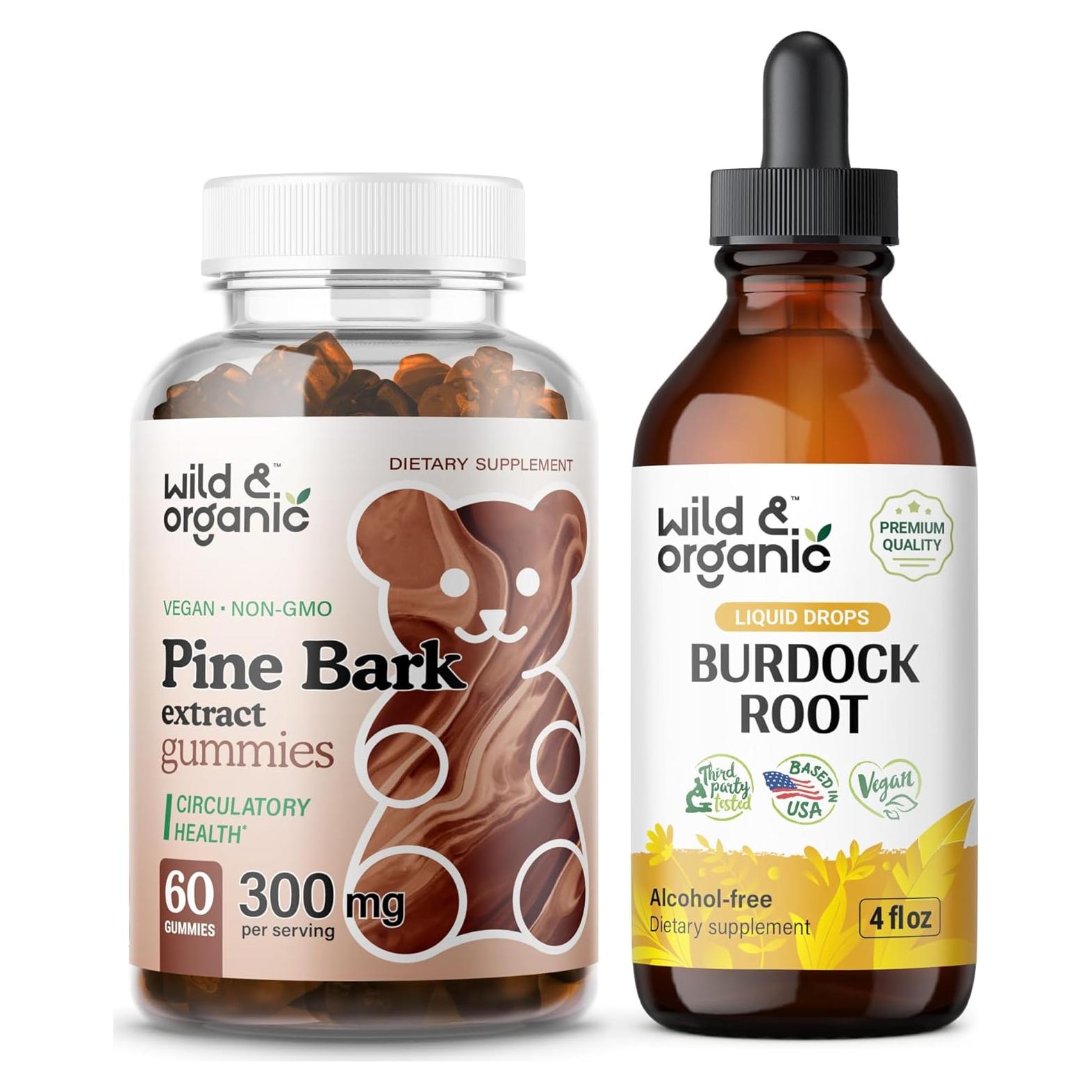 Gomitas de corteza de pino orgánico 300 mg + Tintura de bardana 118 ml