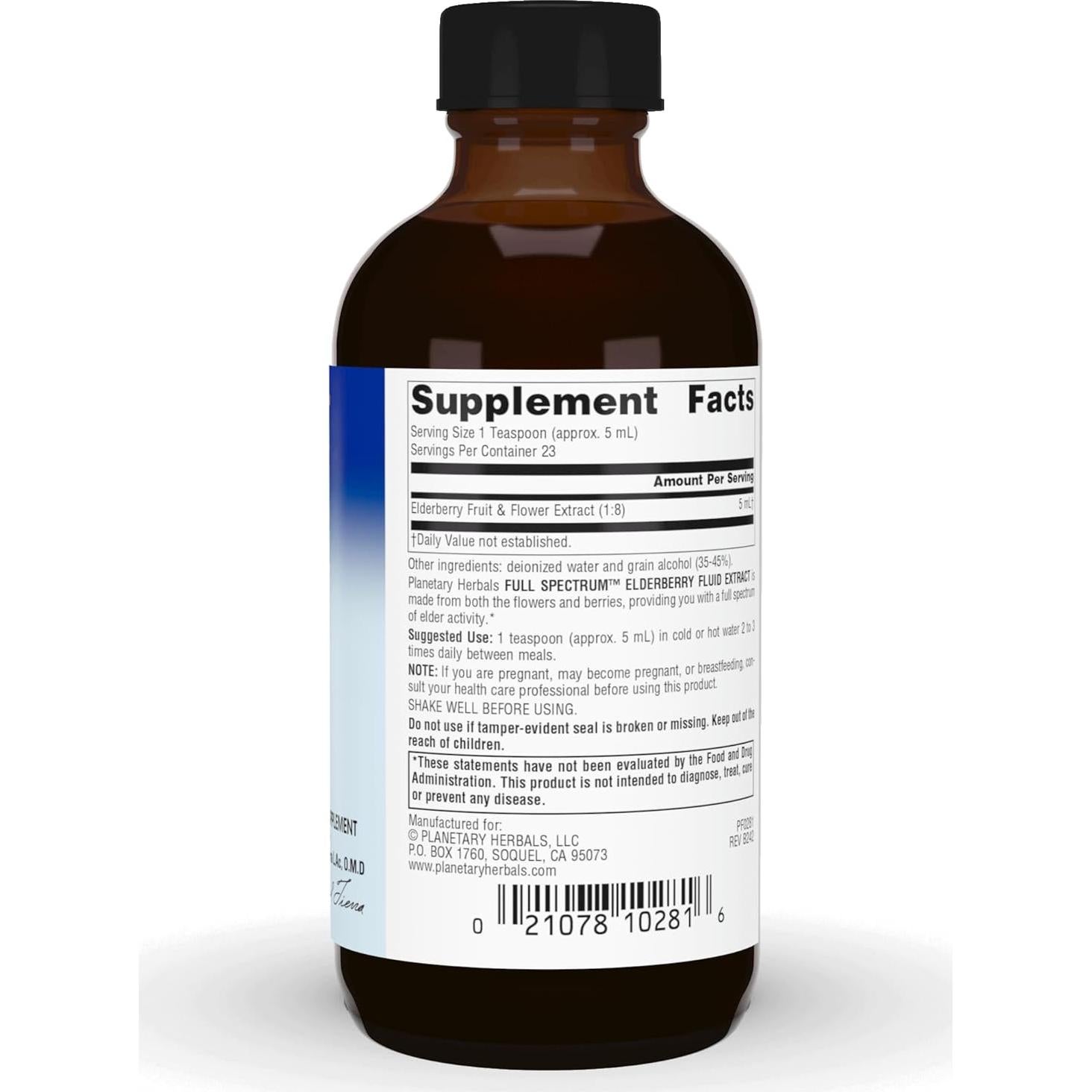 Extracto de Saúco Planetary Herbals 118 ml Espectro Completo