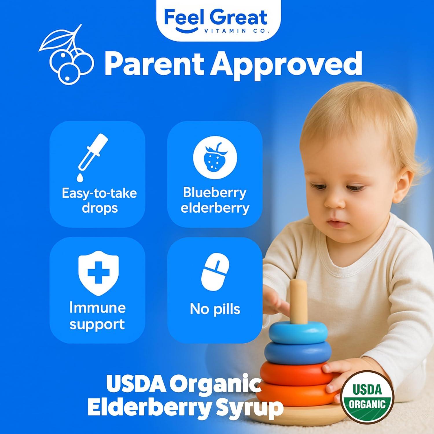 Extracto de Saúco Líquido Orgánico Feel Great 60ml - Inmunidad Niños