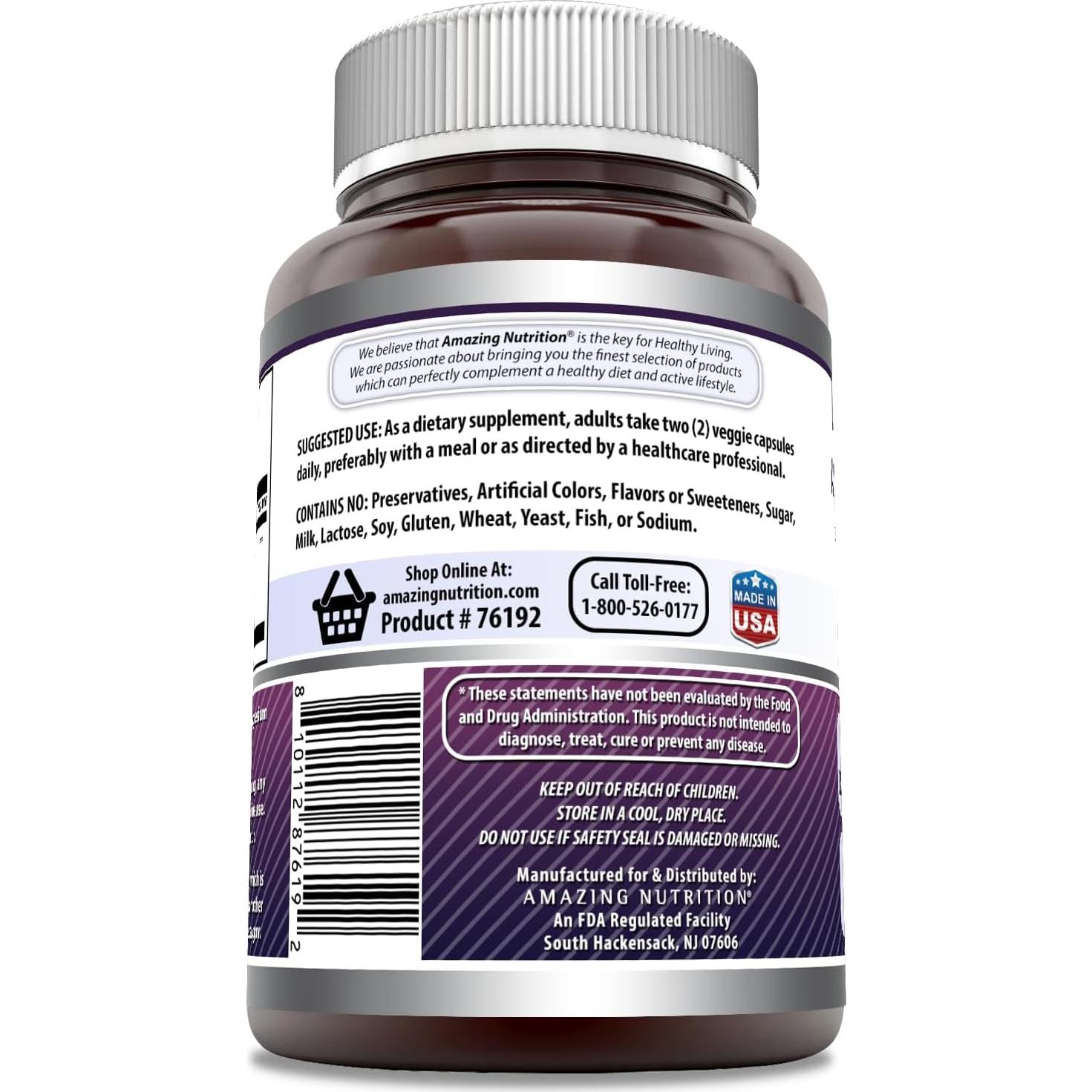 Suplemento Sambucus Saúco Negro 300 mg Nutrición Asombrosa - 360 Cápsulas Vegetales