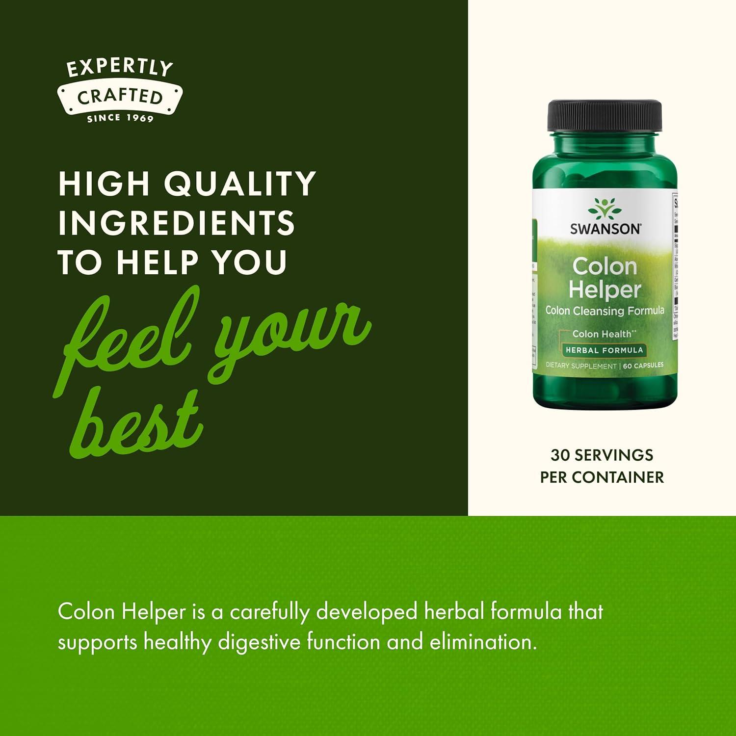 Suplemento Digestivo Swanson Colon Helper - 60 Cápsulas