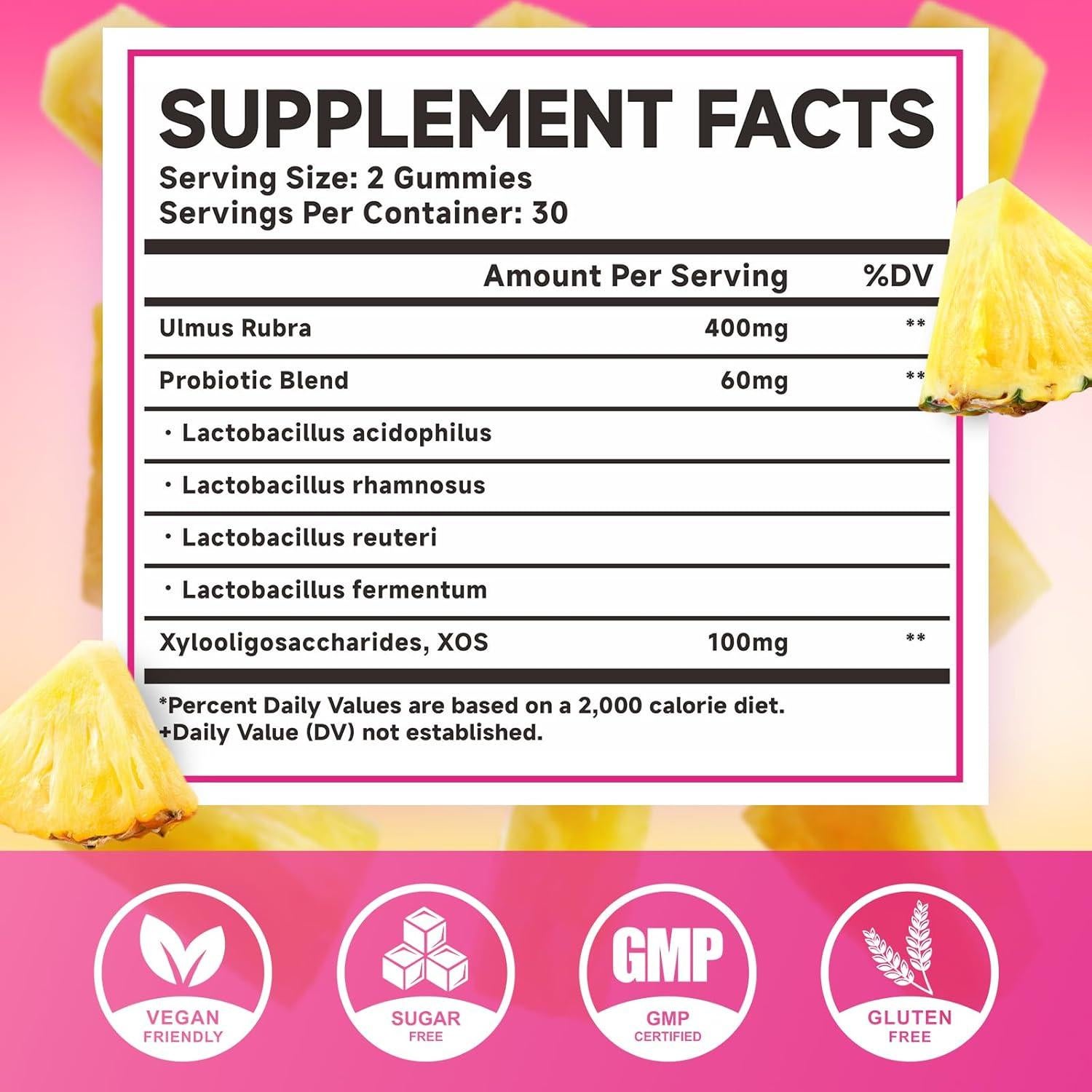 Gomitas Probioticas Femeninas Her Juicy Sabor Piña 60 Unidades