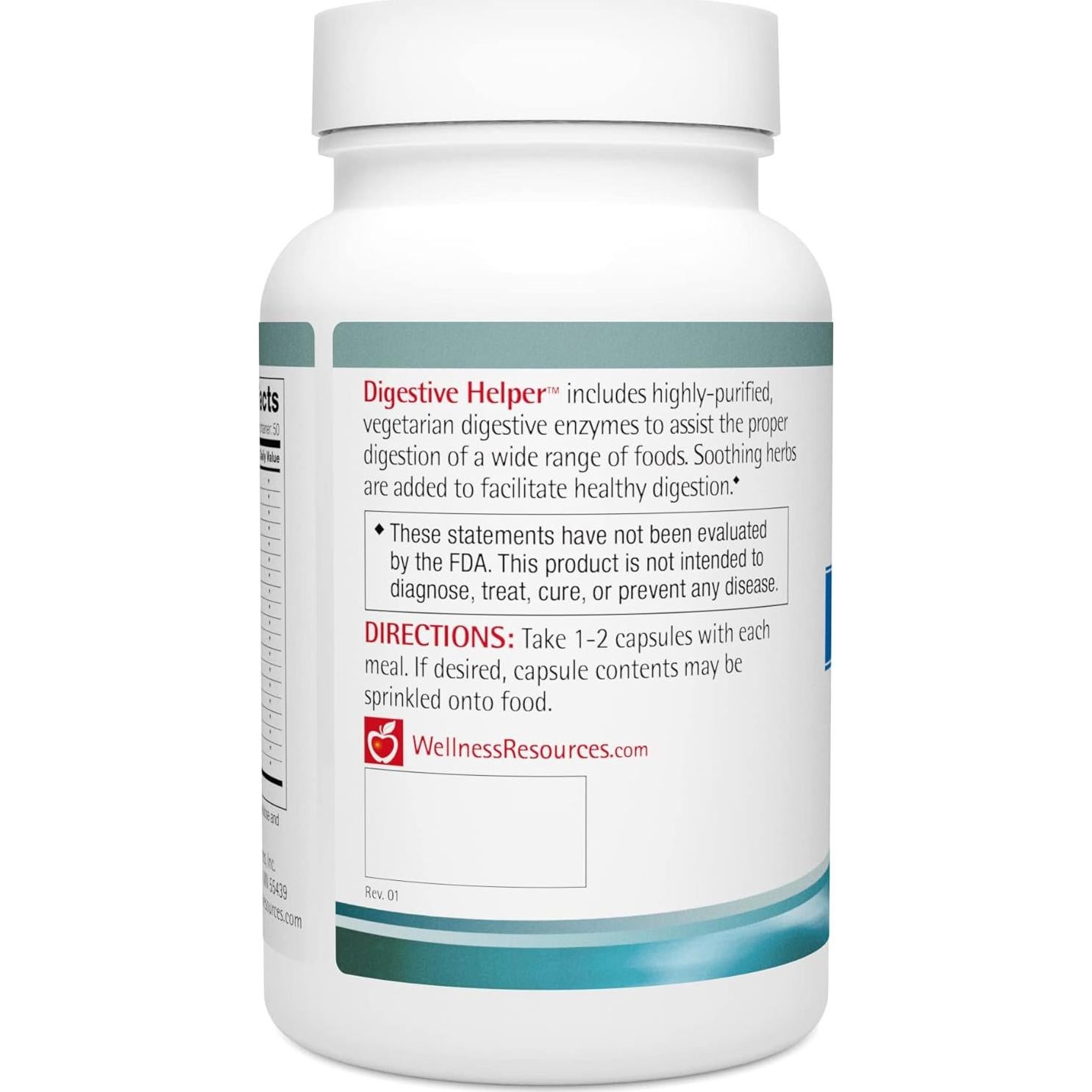 Suplemento Digestivo Wellness Resources 100 Cápsulas Vegetariano
