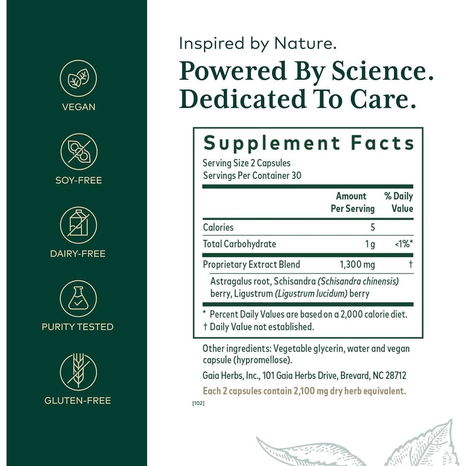 Suplemento Inmunológico Gaia Herbs PRO 60 Cápsulas Veganas