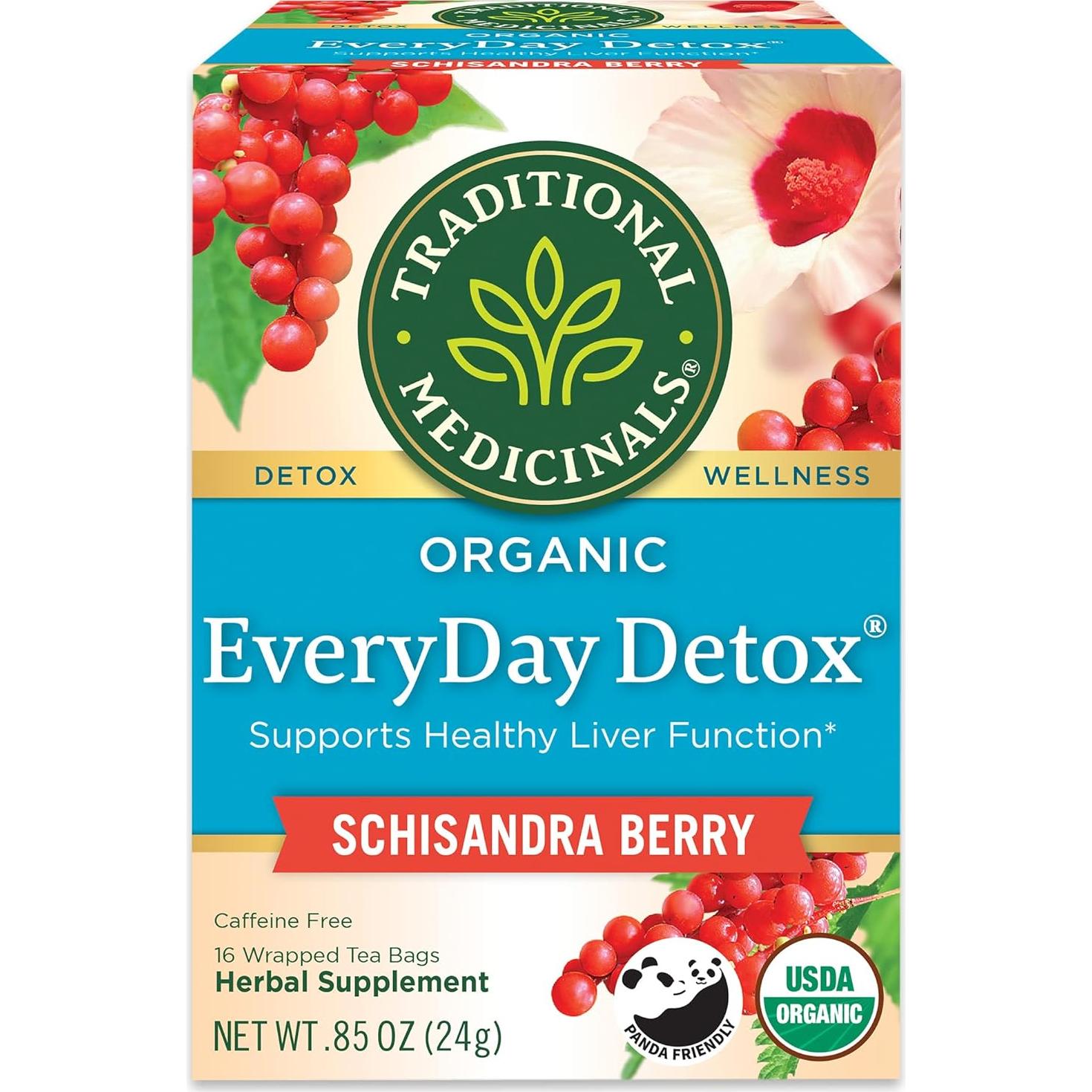Té de hierbas Detox EveryDay Orgánico Traditional Medicinals - 48 Bolsitas